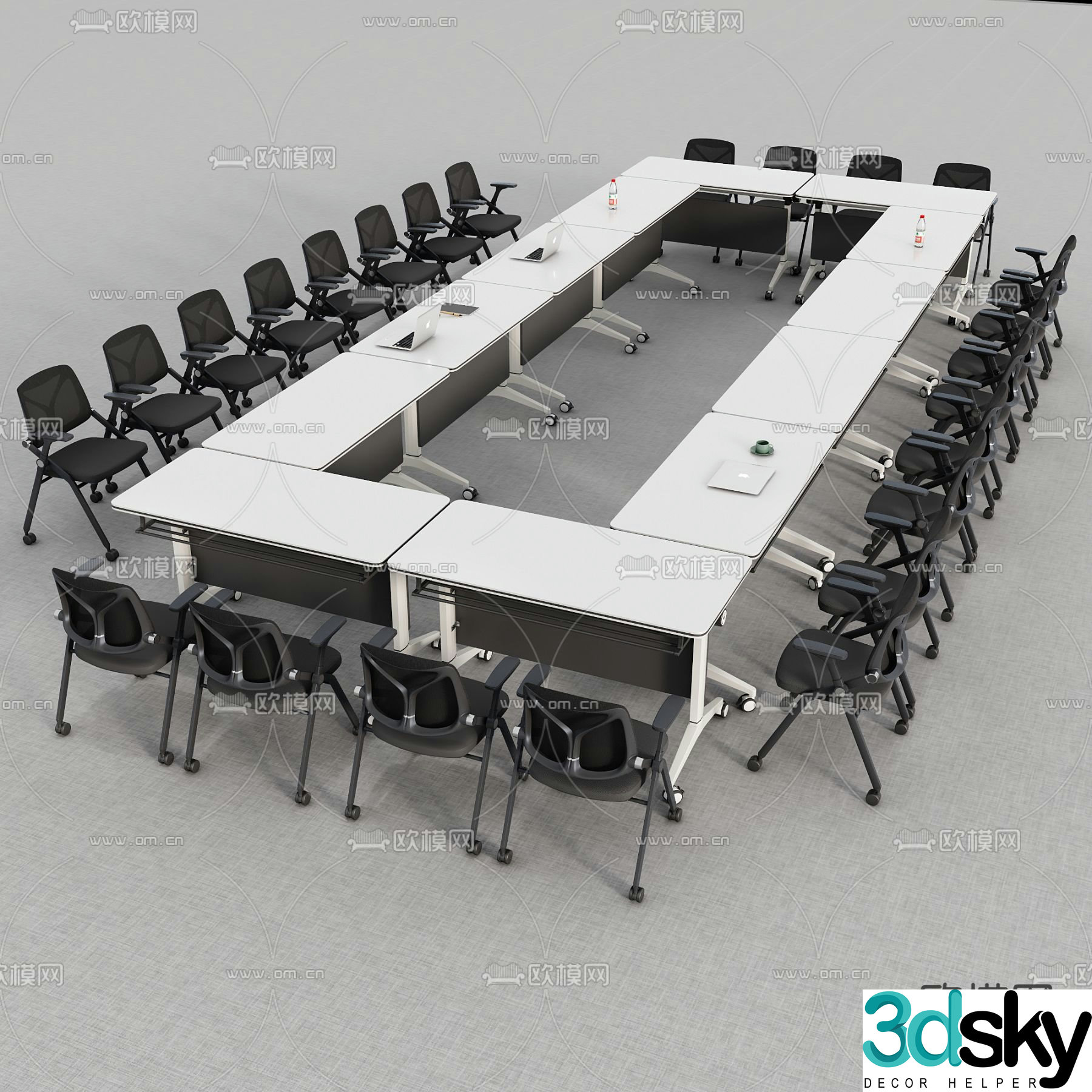 Modern conference table conference table training table 3d model
