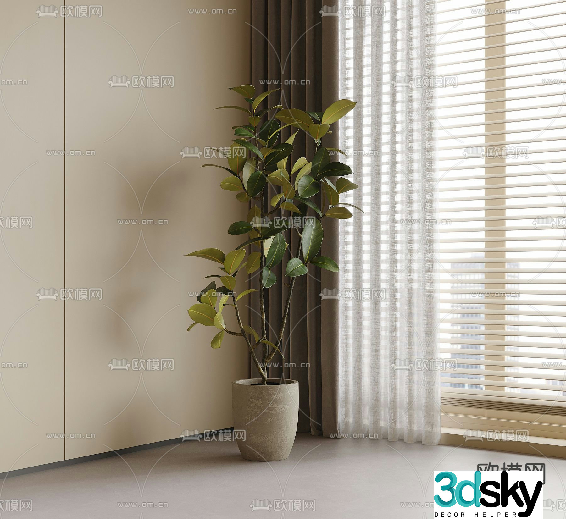 Potted plants Bonsai Green plants 3D model
