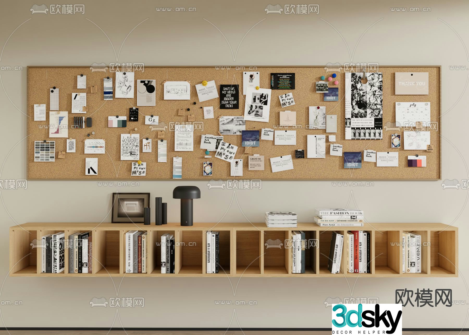 Note wall photo wall message board wall decoration 3d model