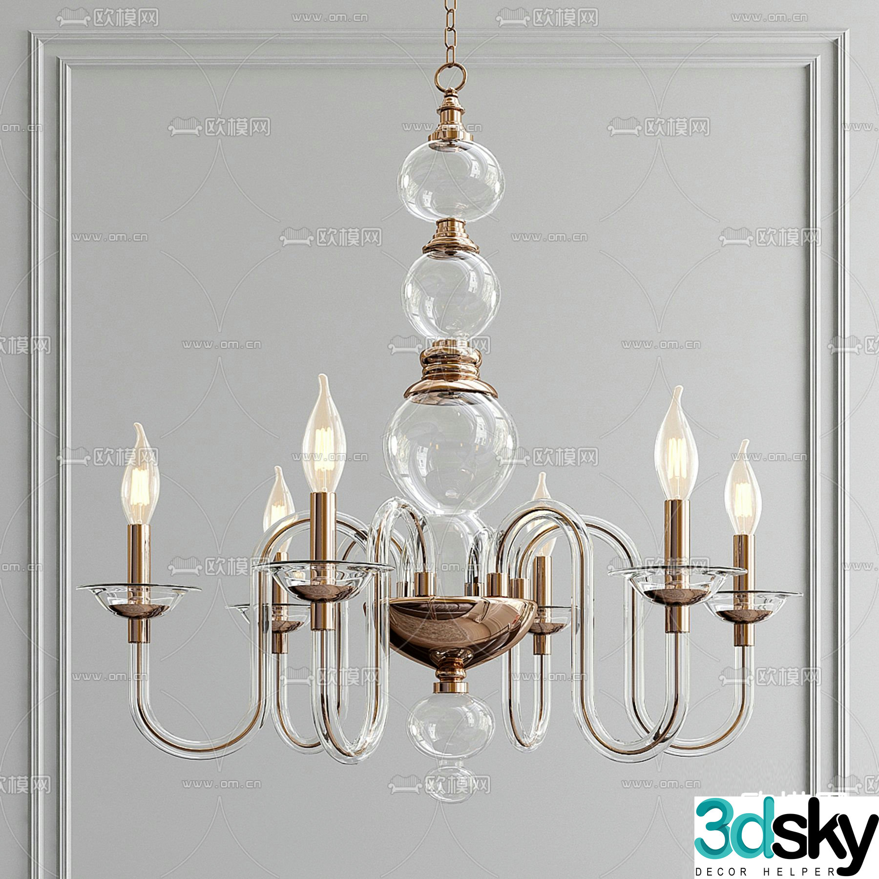 French chandelier American chandelier 3d model