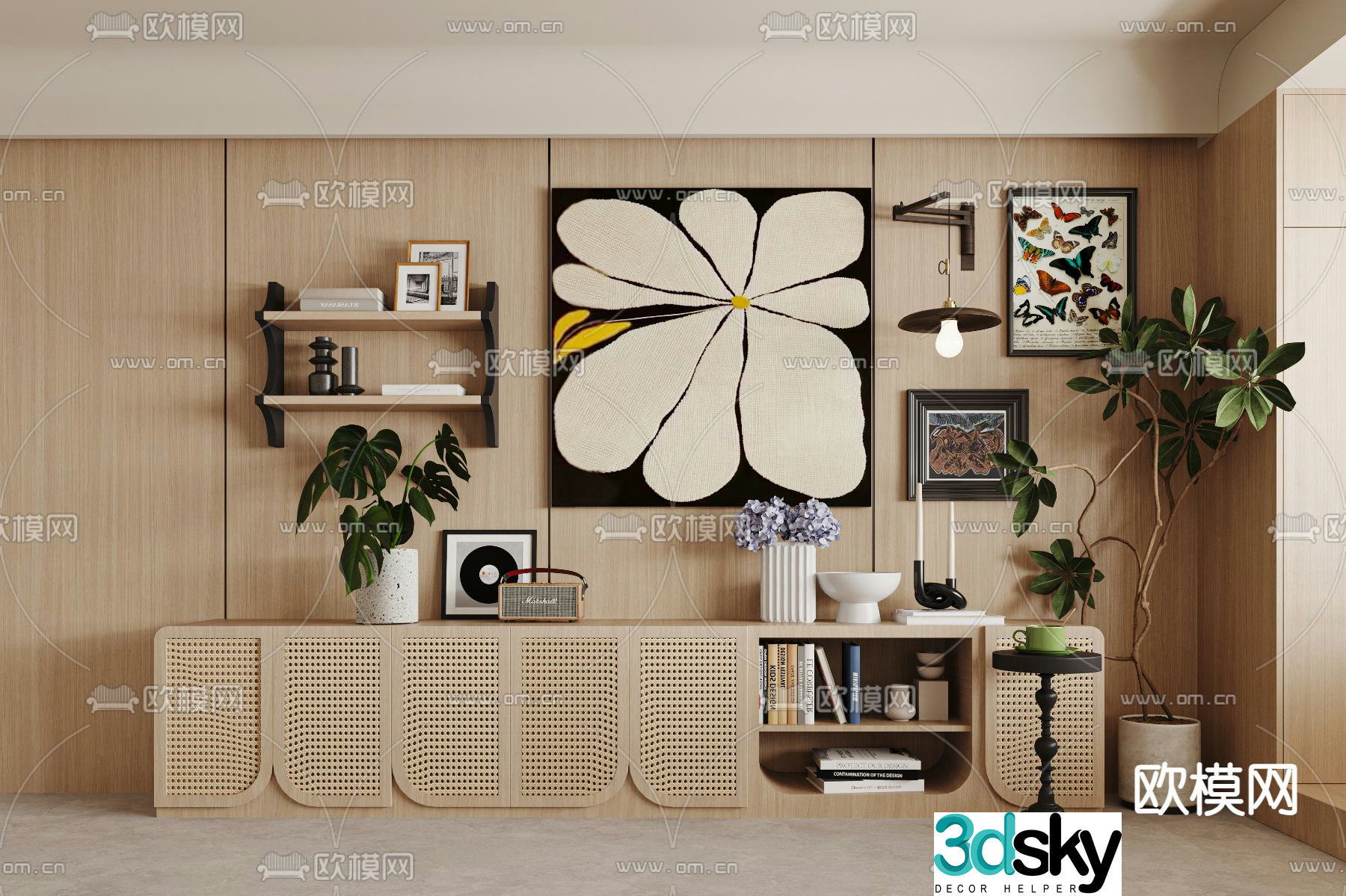 Middle-aged TV cabinet 3D model