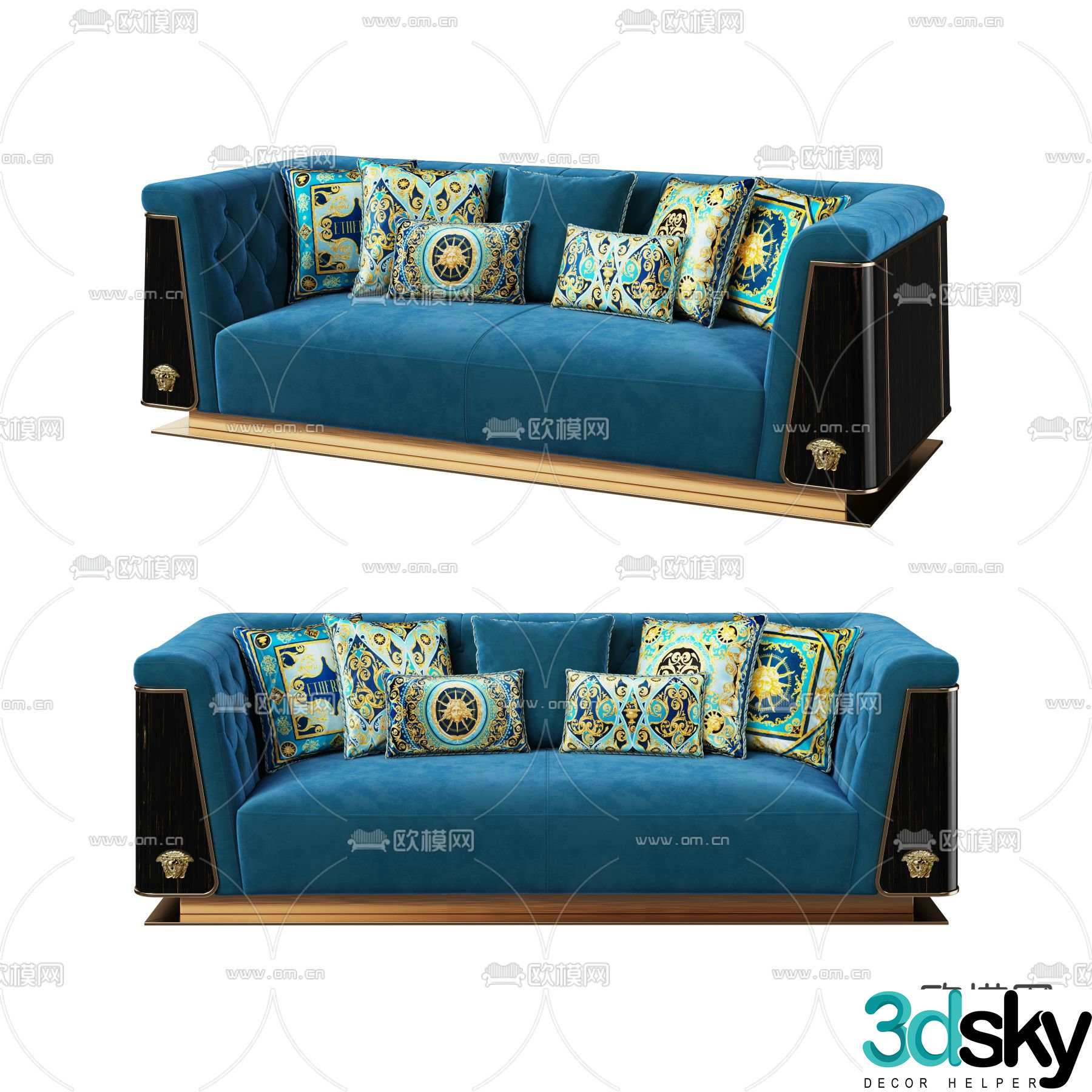 Southeast Asian sofa double sofa 3d model