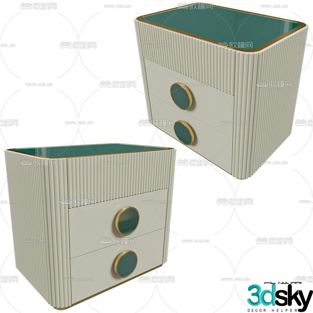 SCAPPINI light luxury bedside table 3D model