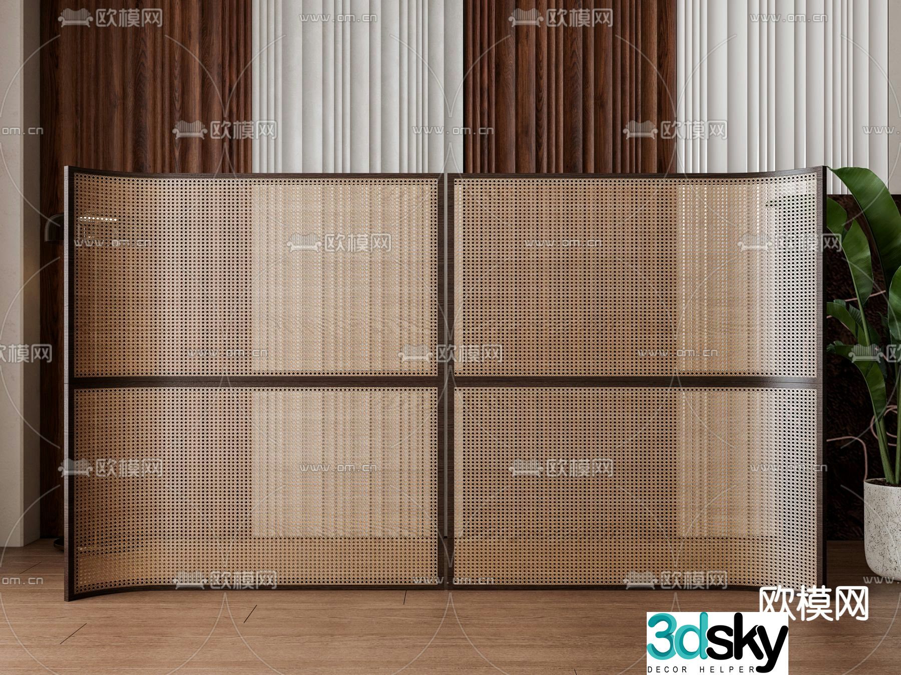 Wabi-sabi screen partition 3d model