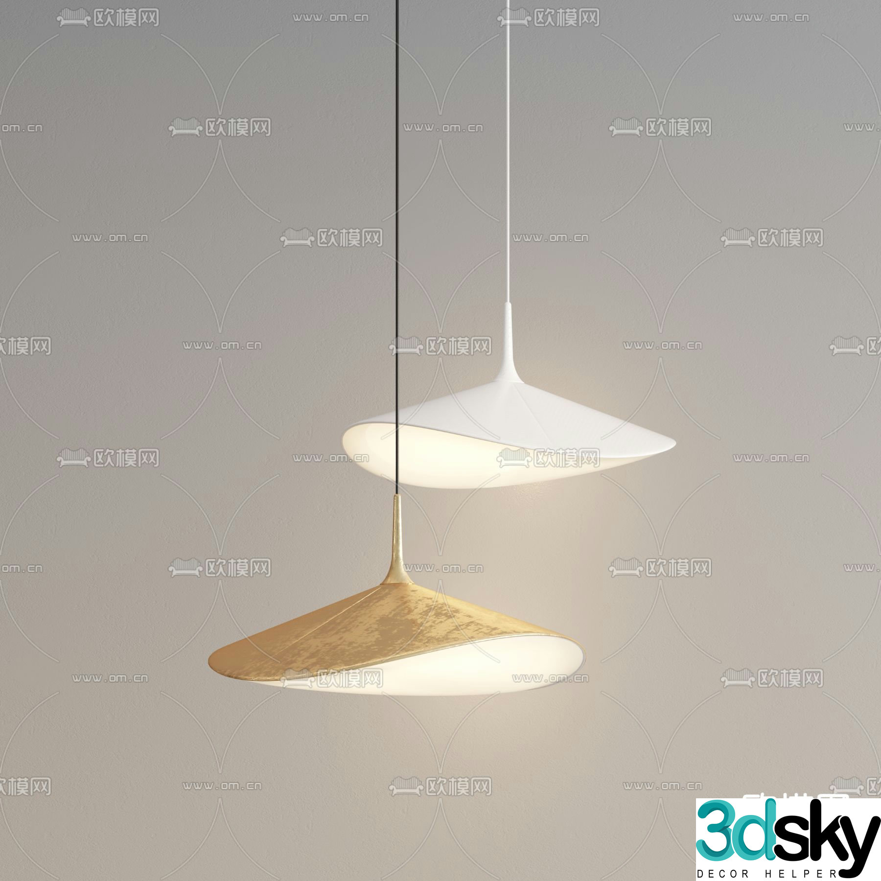 Architonic wabi-sabi small chandelier 3d model