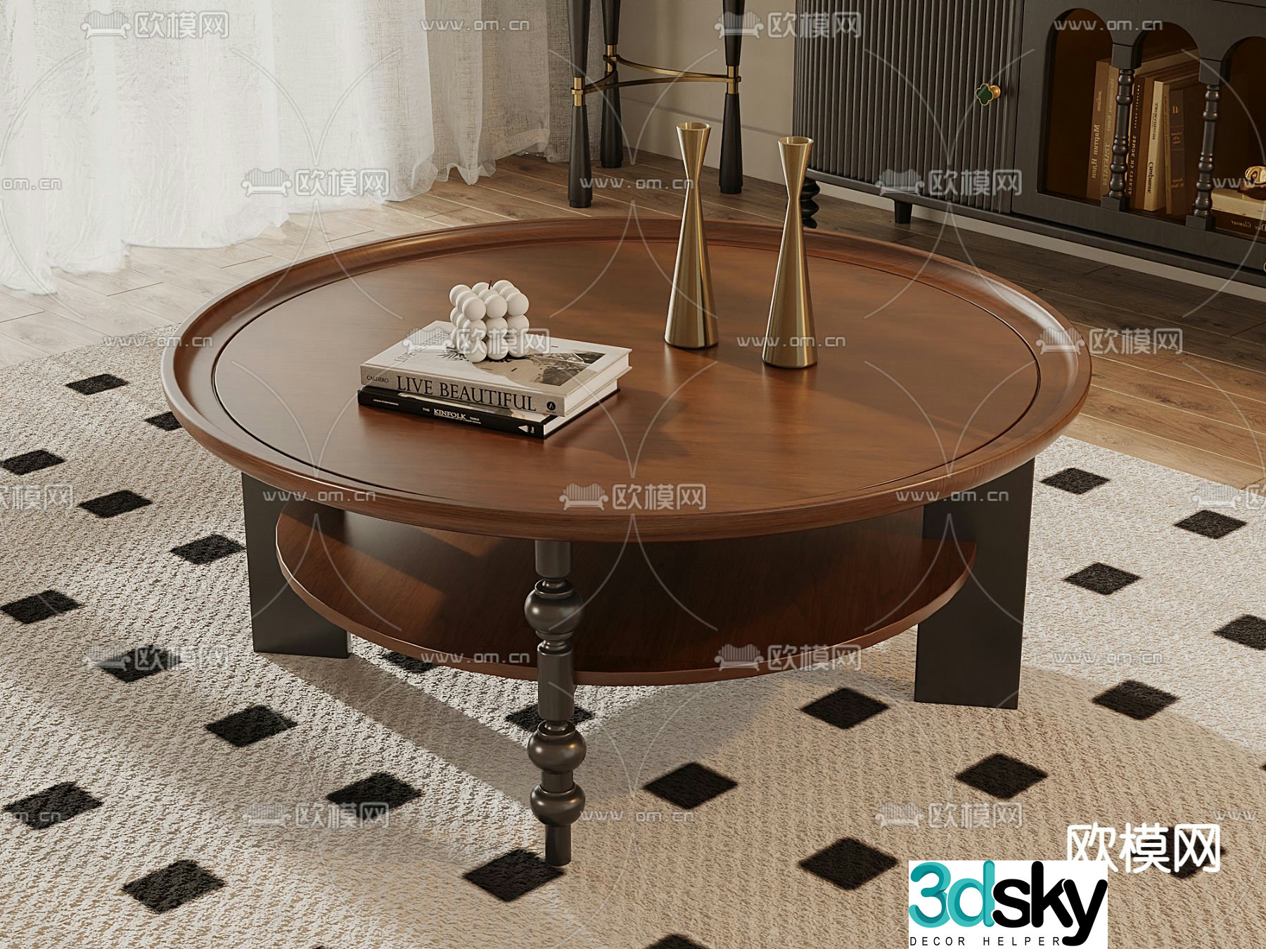 French coffee table Medieval style coffee table 3D model