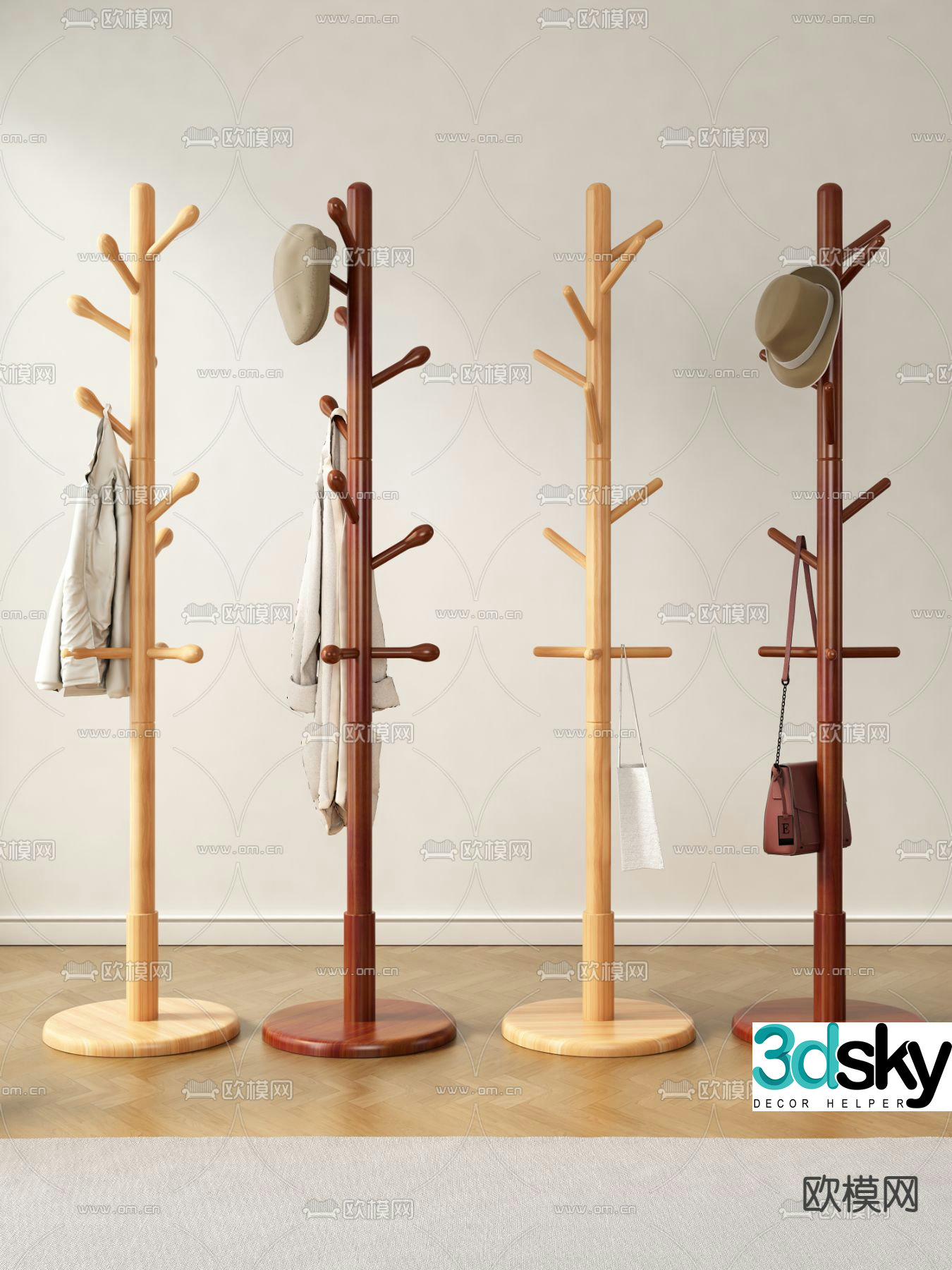 Clothes rack coat rack 3d model