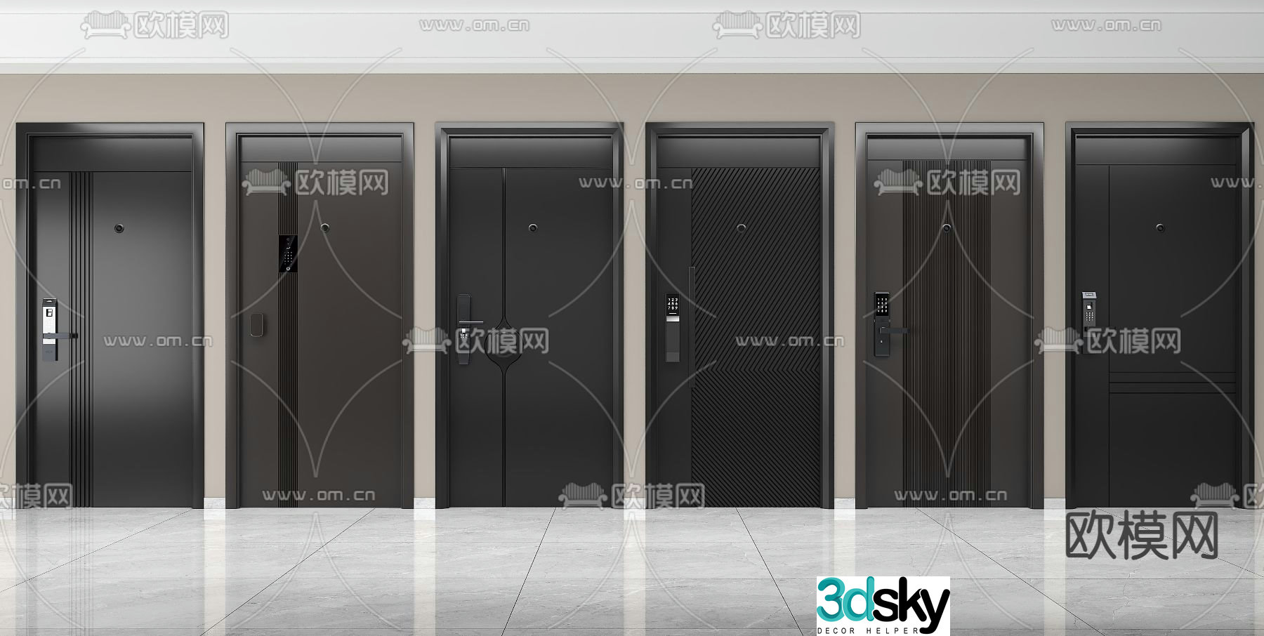 Entry door Security door Password door Single door 3D model