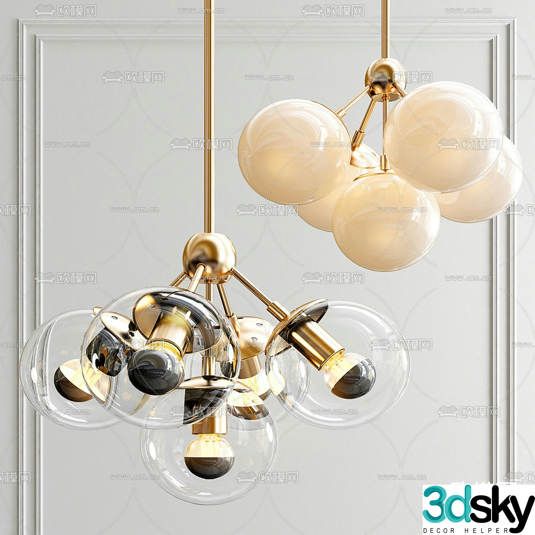 Modo 5 French Chandelier American Chandelier 3D Model