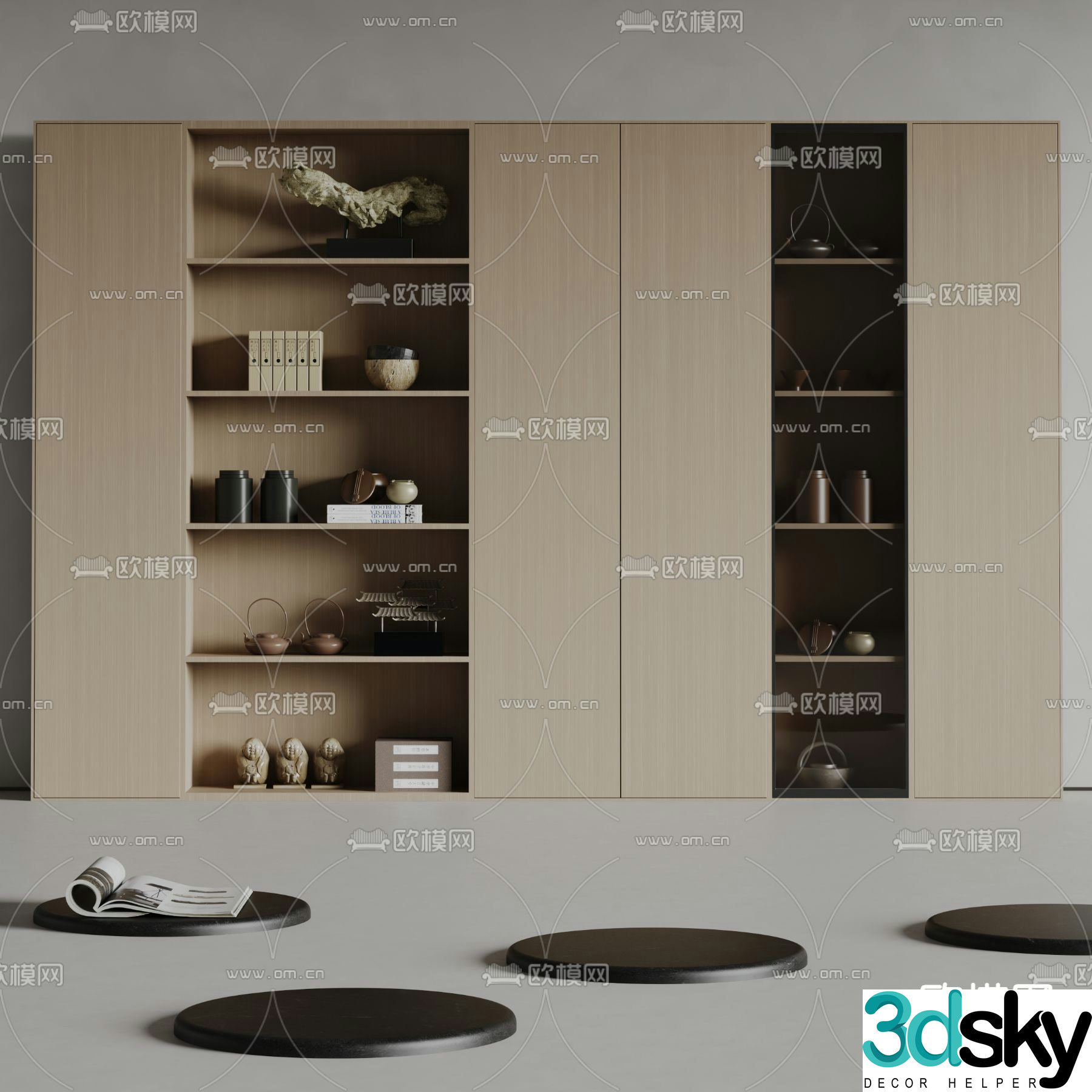 New Chinese style decorative cabinet tea cabinet 3d model