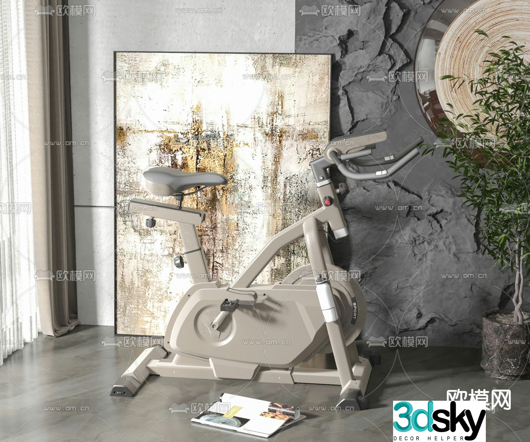 Fitness equipment spinning 3d model