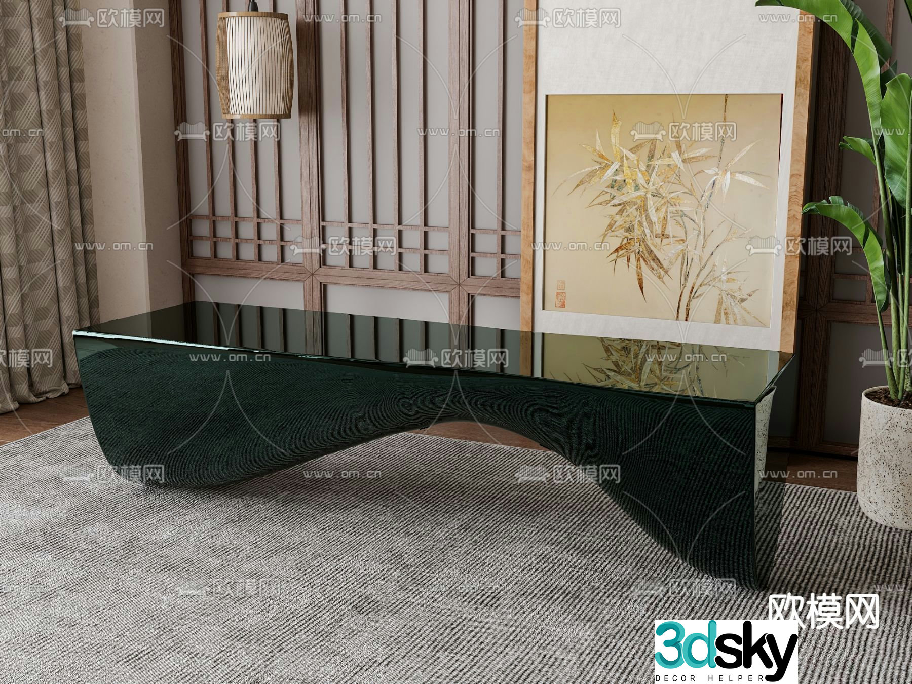 Transparent stool bench 3d model
