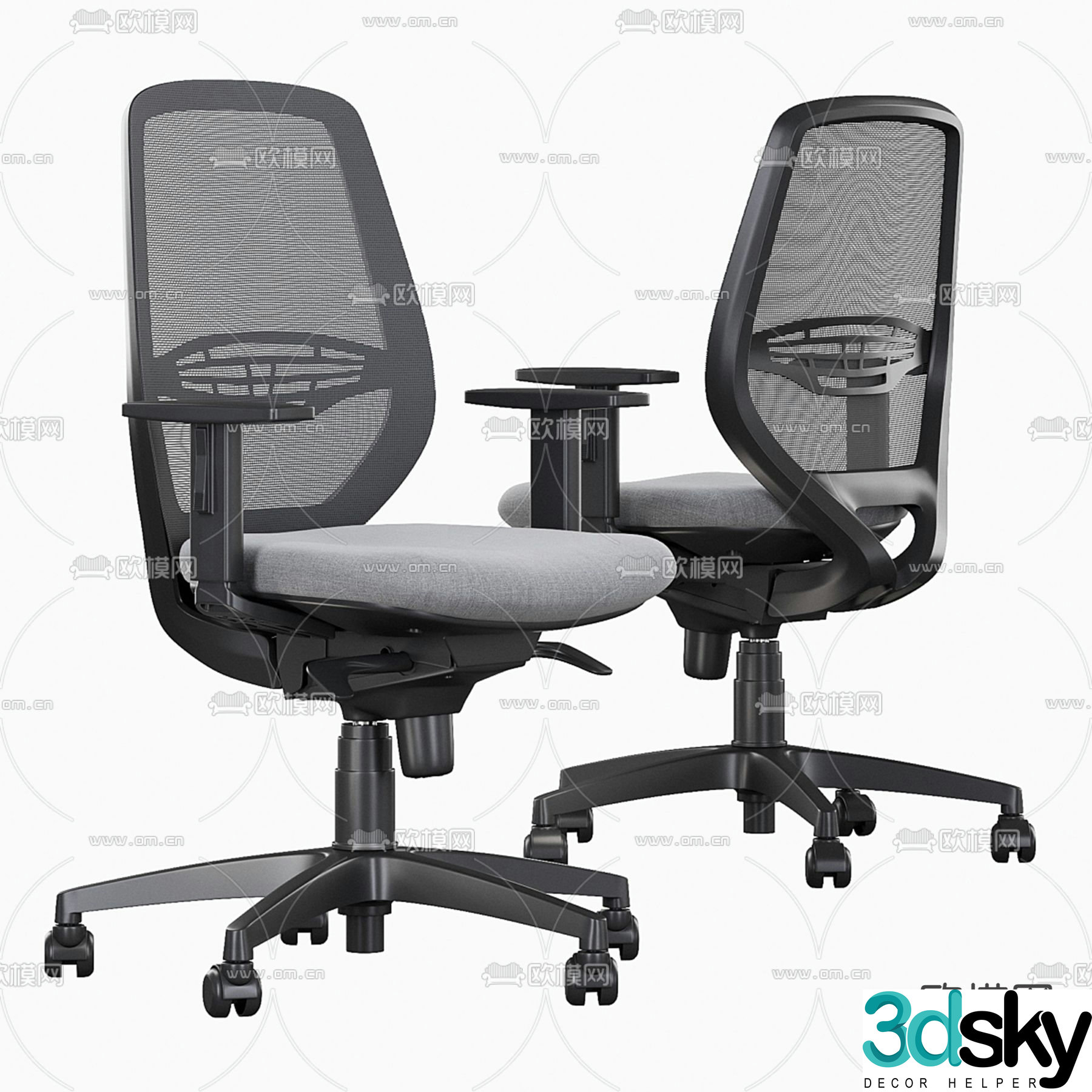 Mesh office chair shift chair staff chair 3D model