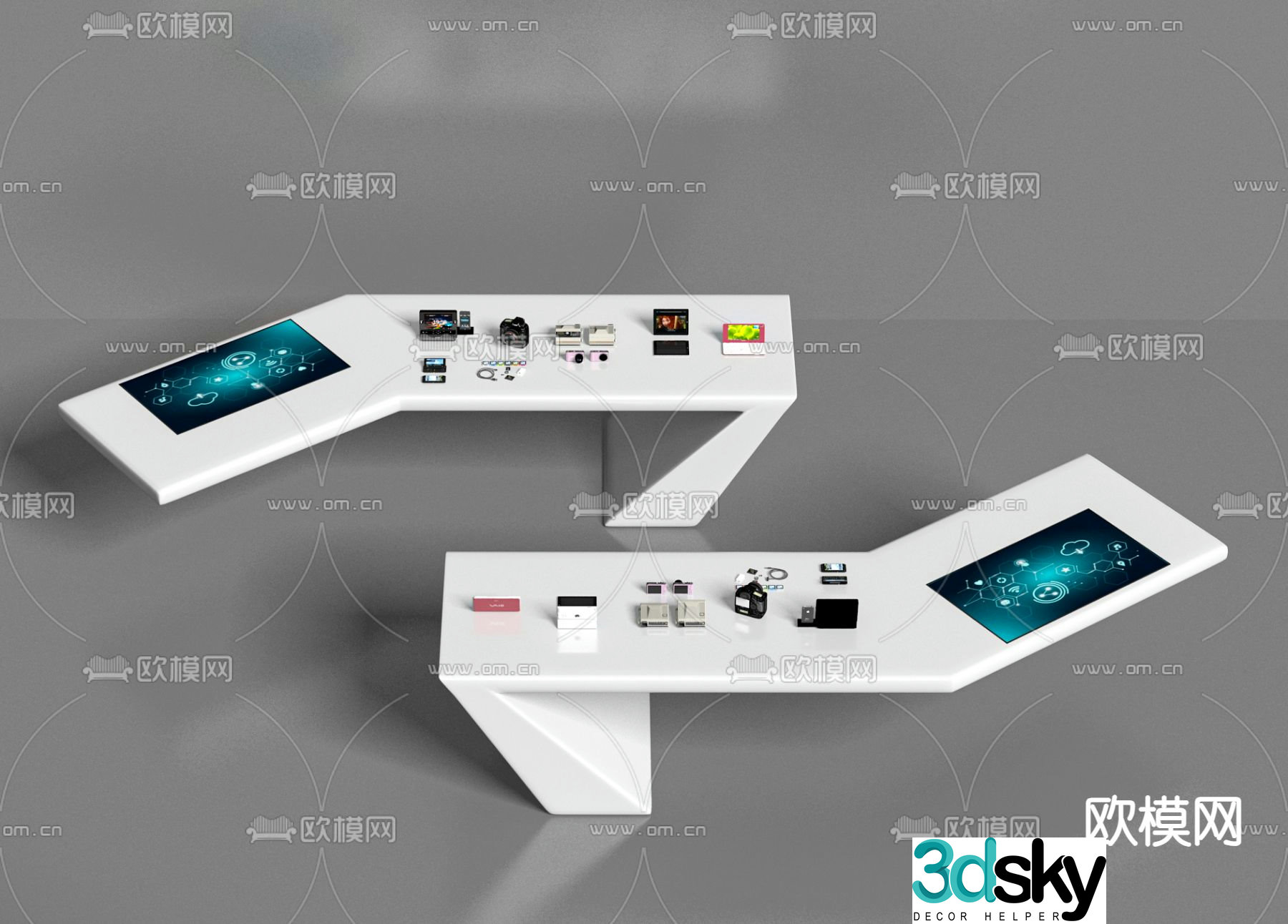 Touch screen all-in-one machine terminal smart booth 3D model