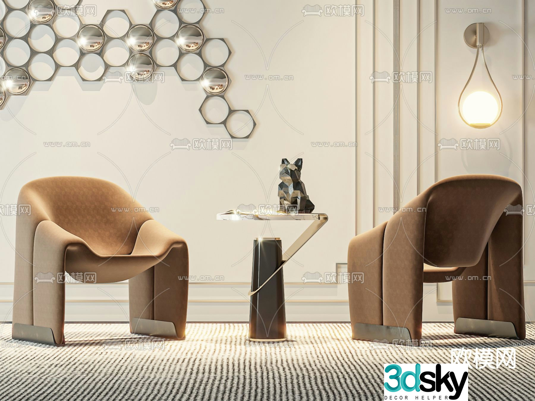 Modern chair leisure chair 3d model