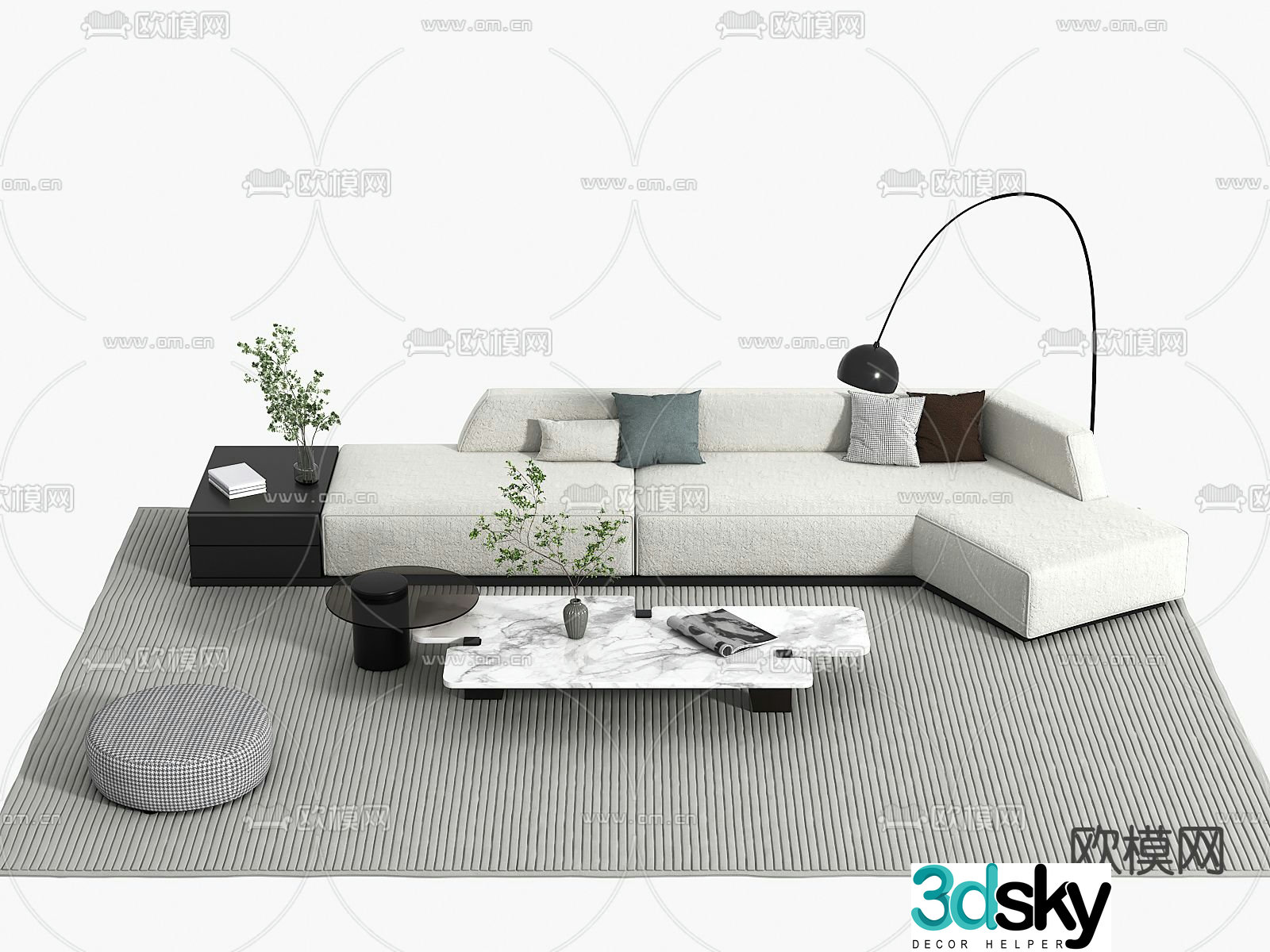 Modern sectional sofa 3d model