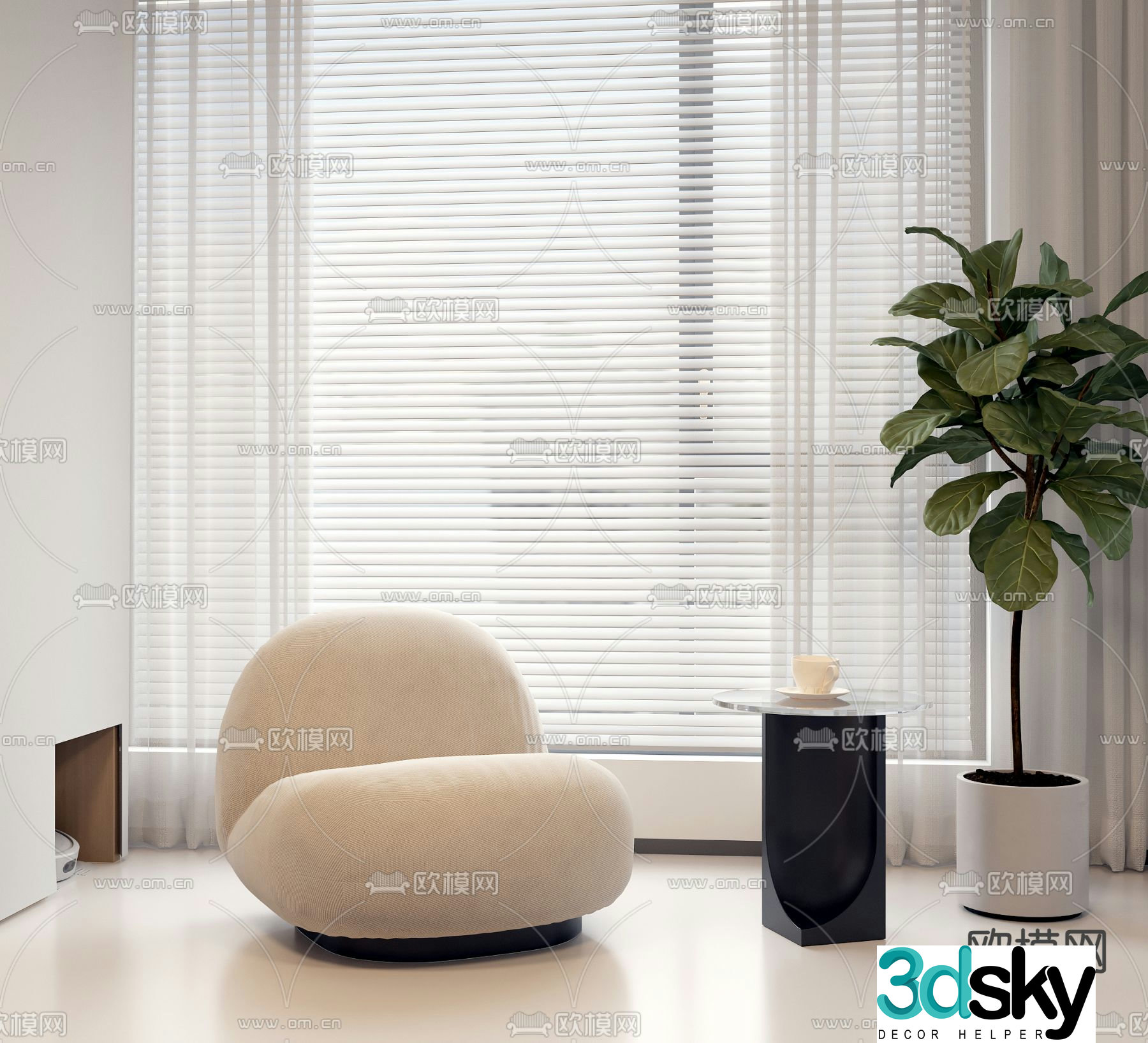 Single sofa 3d model