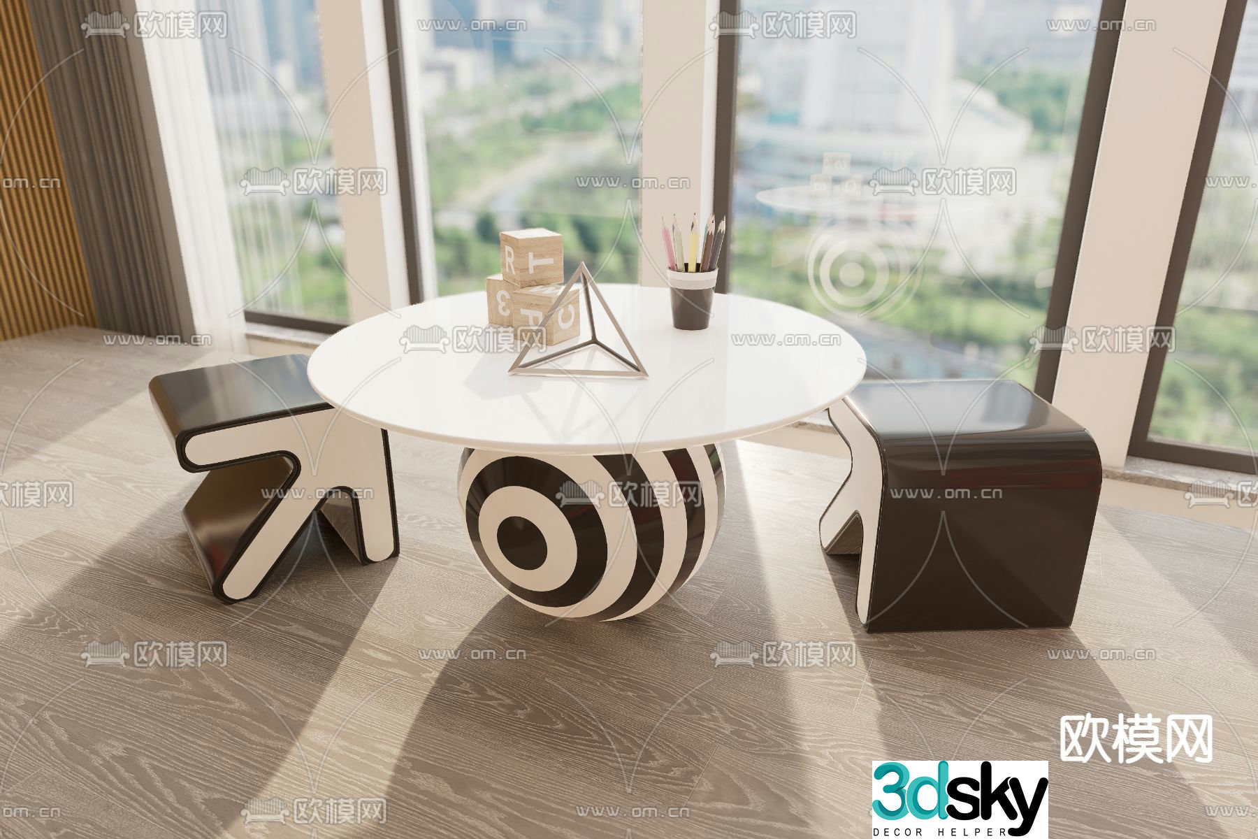 Children’s tables and chairs game tables and chairs 3d model