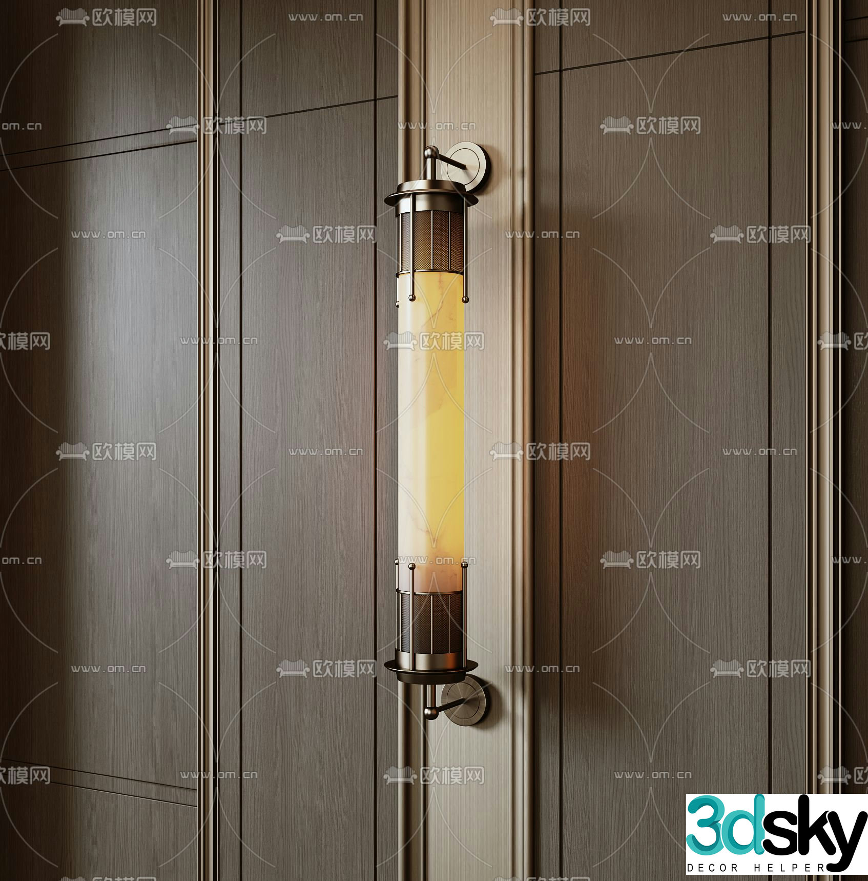 New Chinese style wall lamp marble wall lamp 3d model