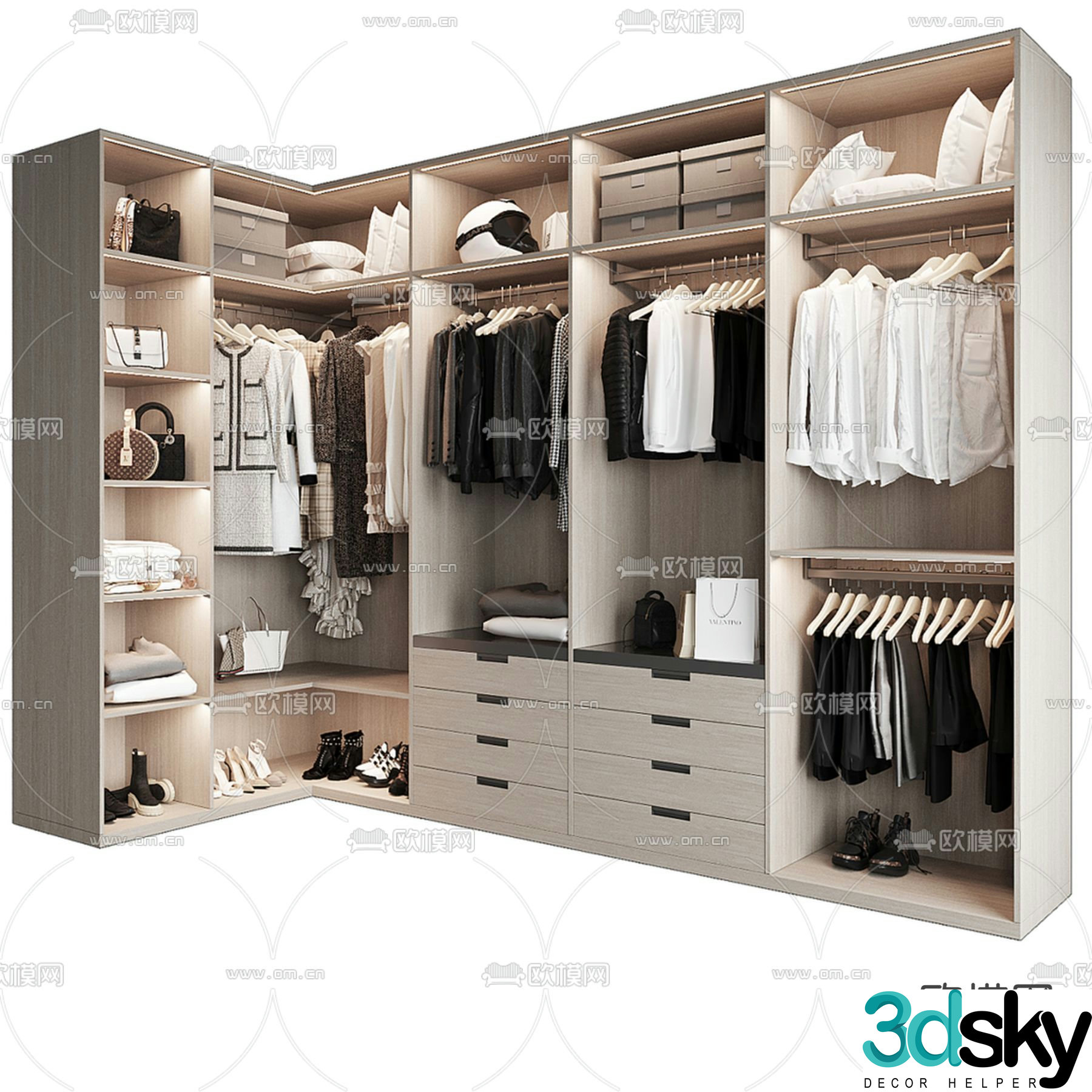 Doorless wardrobe 3d model