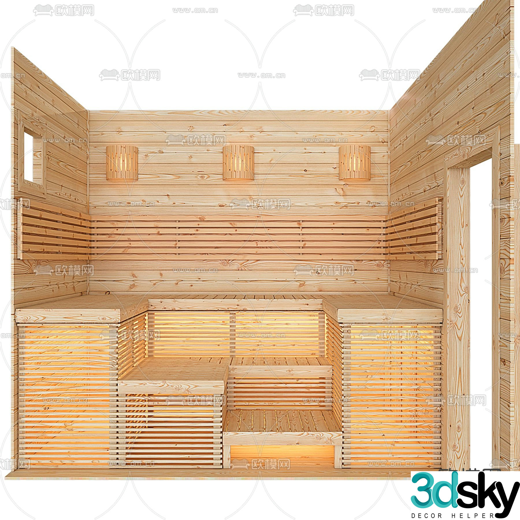 Sauna steam room steam room 3d model