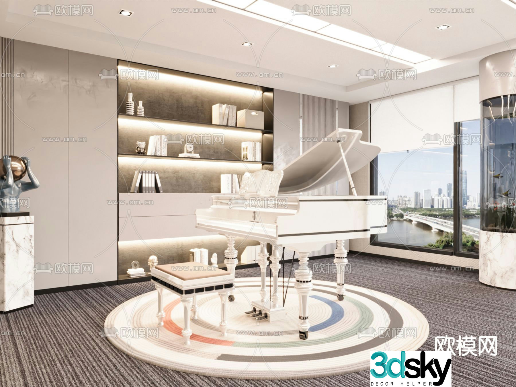 Light luxury piano 3D model