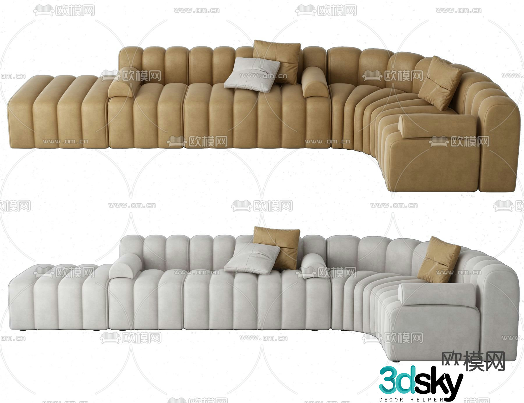 Special shaped sofa curved sofa 3d model