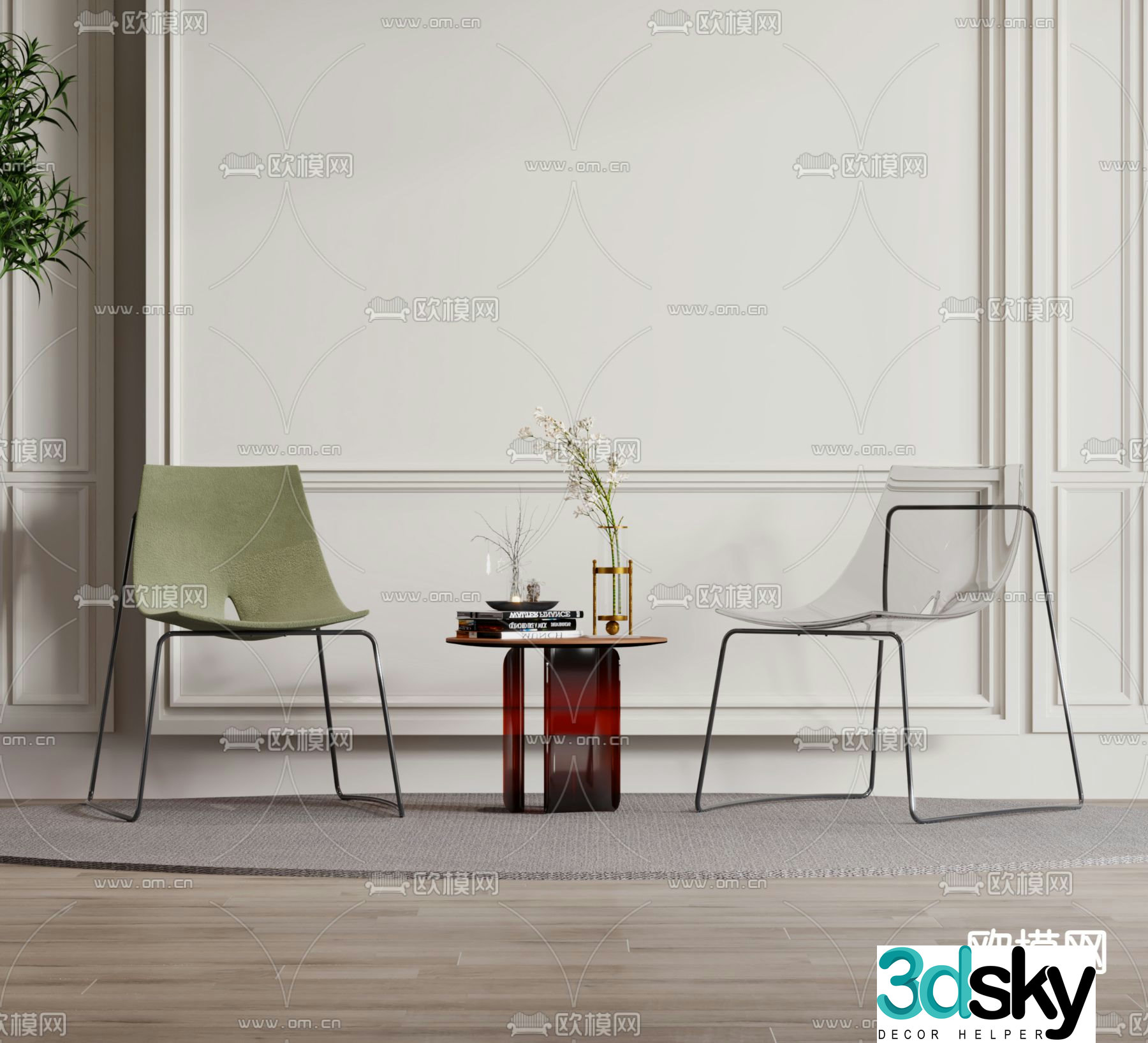 Modern chair leisure chair 3d model