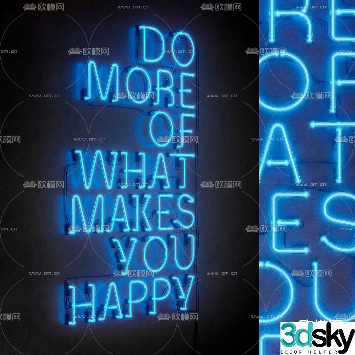 Neon lights decorative lights luminous characters 3d model