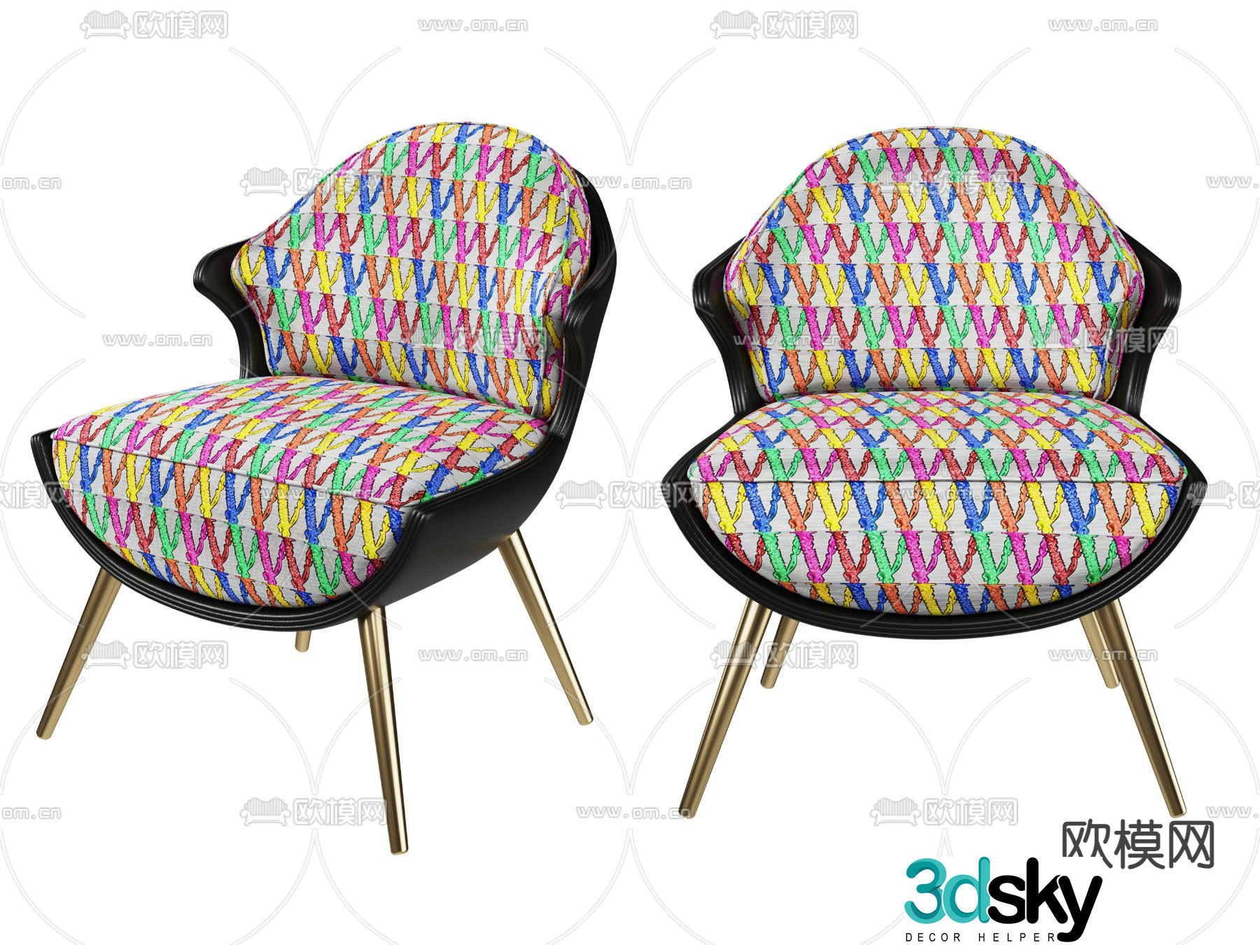 Versace chair lounge chair 3d model