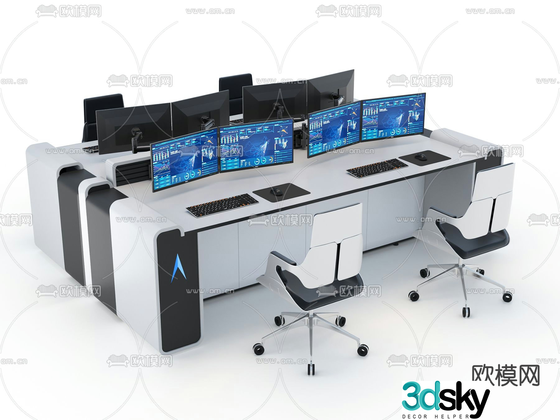 Card desk financial table podium 3D model