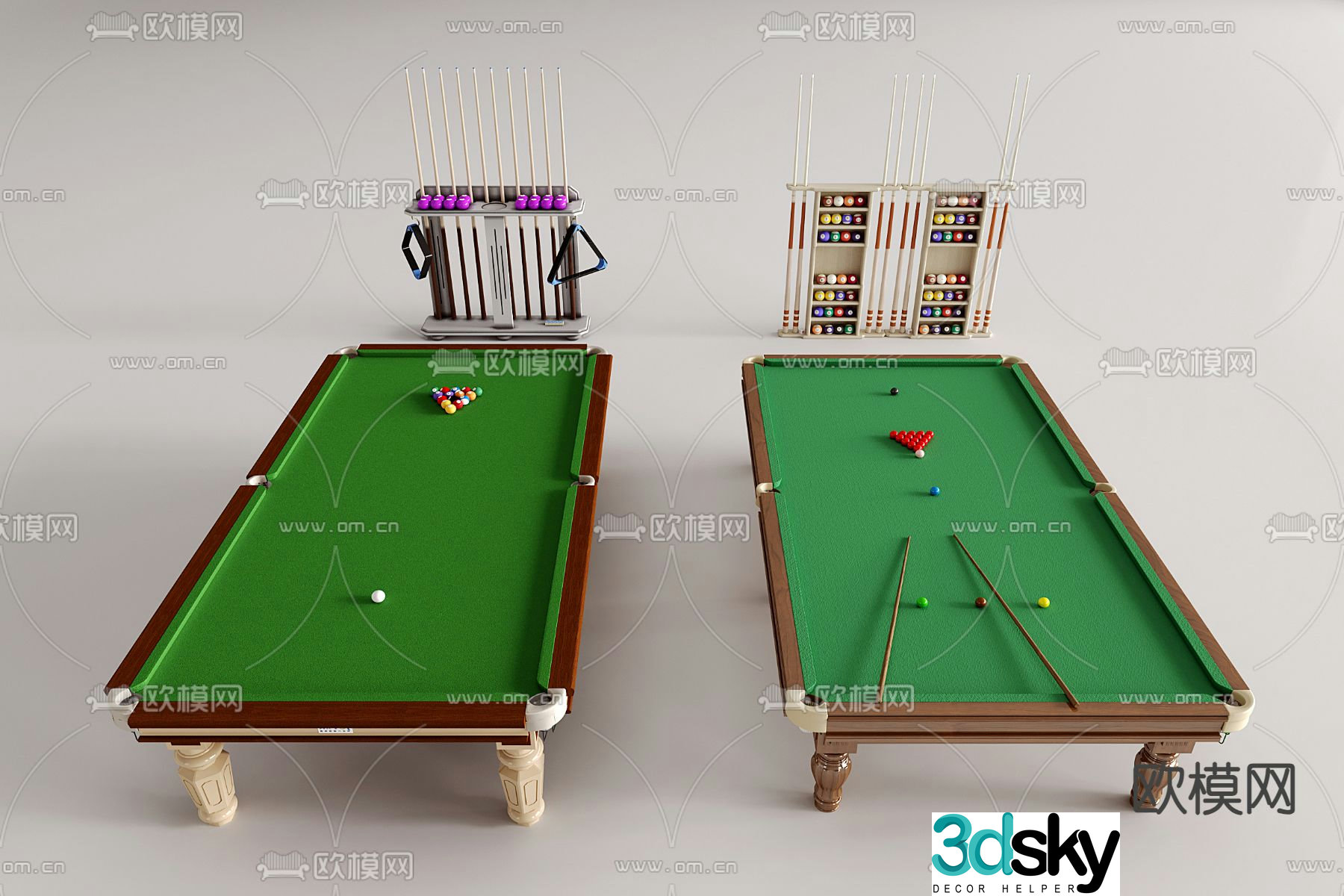 Pool table billiards 3d model