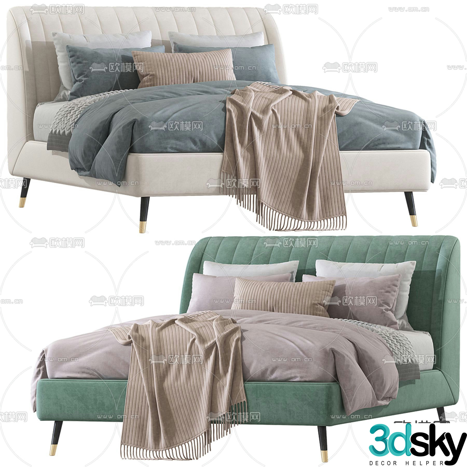 Double bed 3d model