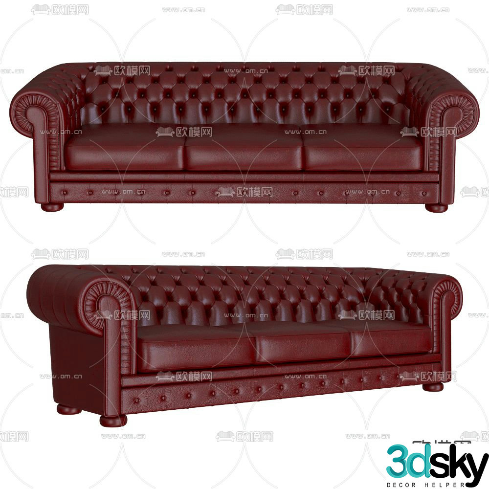 Doimo Salotti multi-seat sofa three-seat sofa 3d model