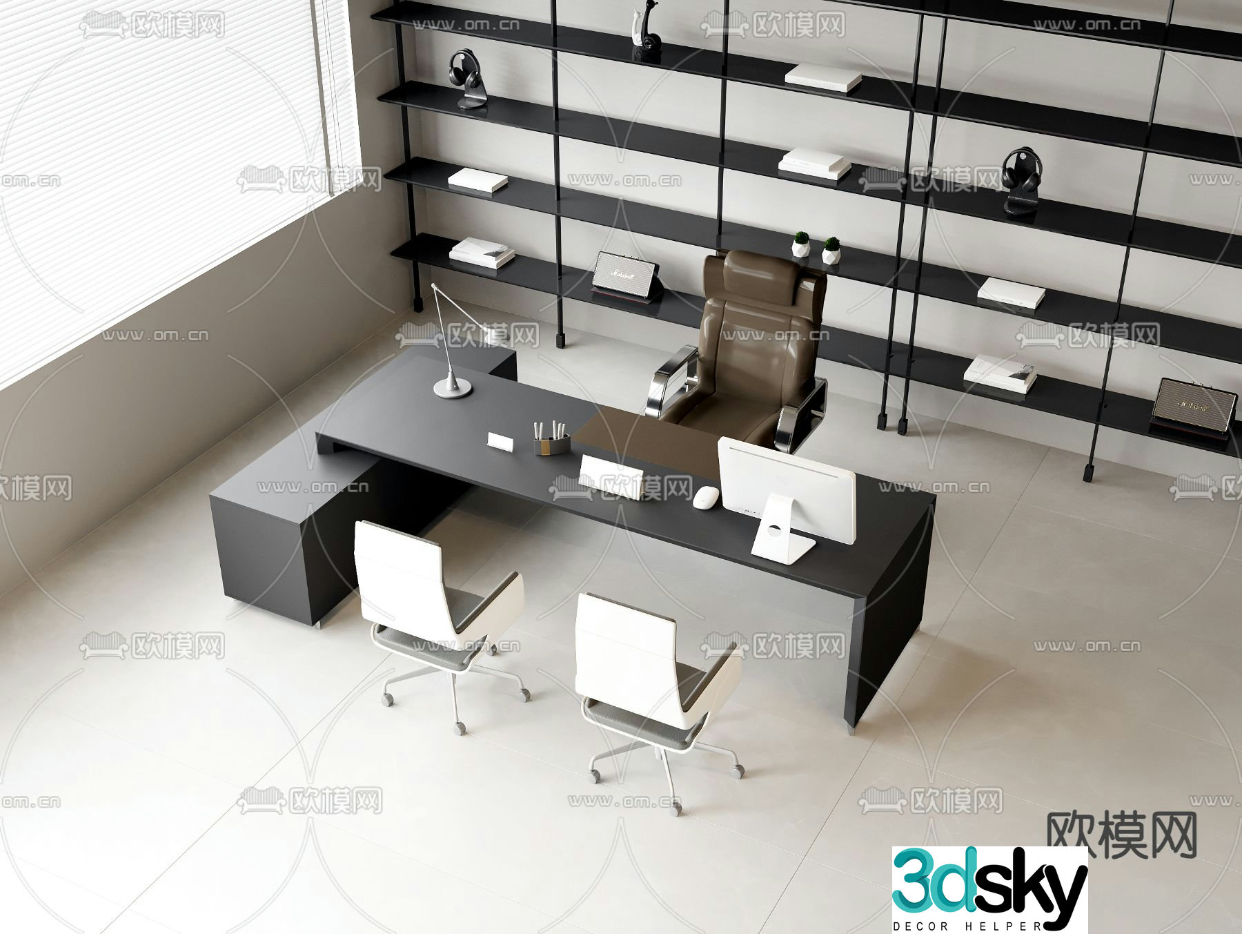 Desk desk desk boss desk 3d model