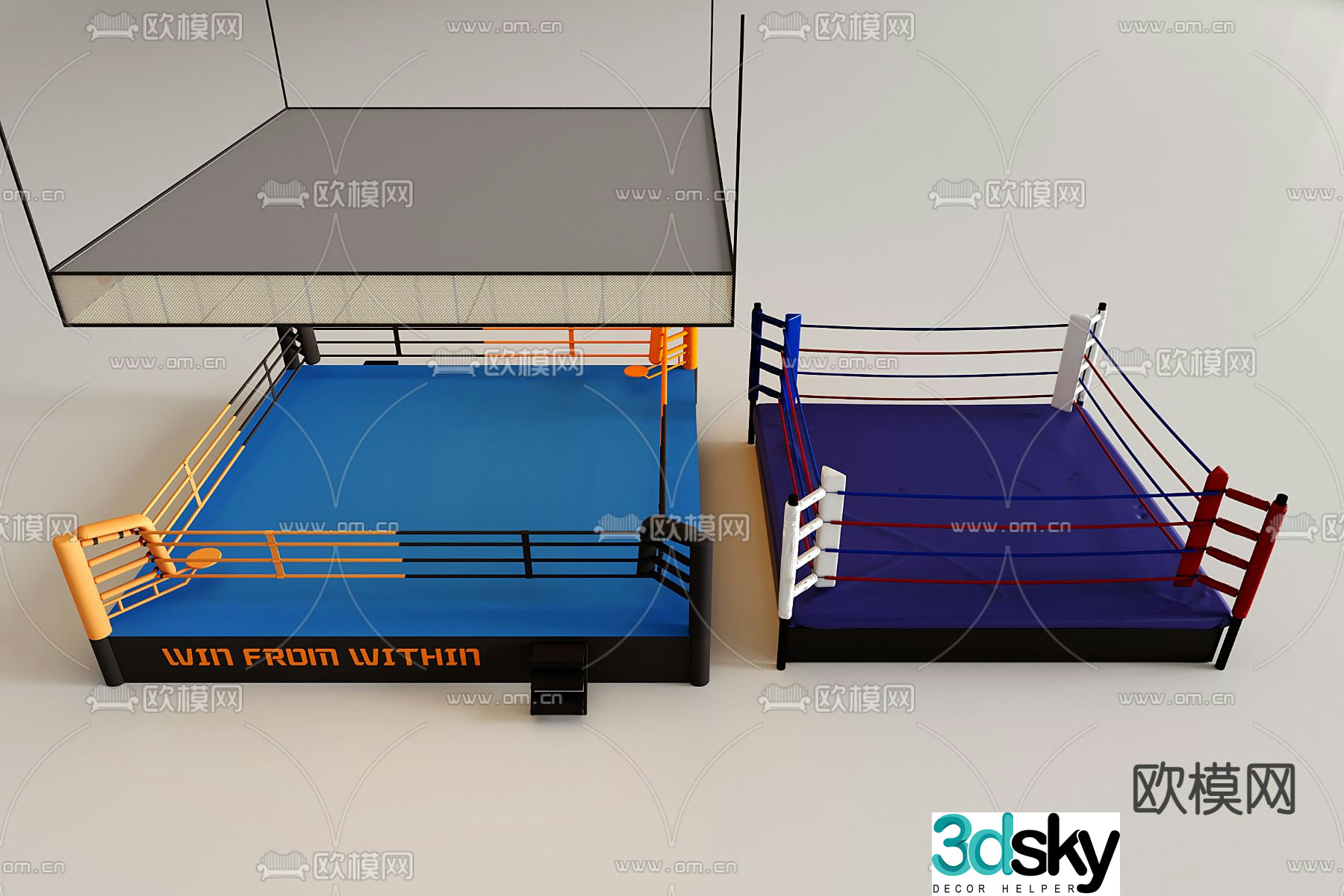 Boxing ring fighting ring 3d model