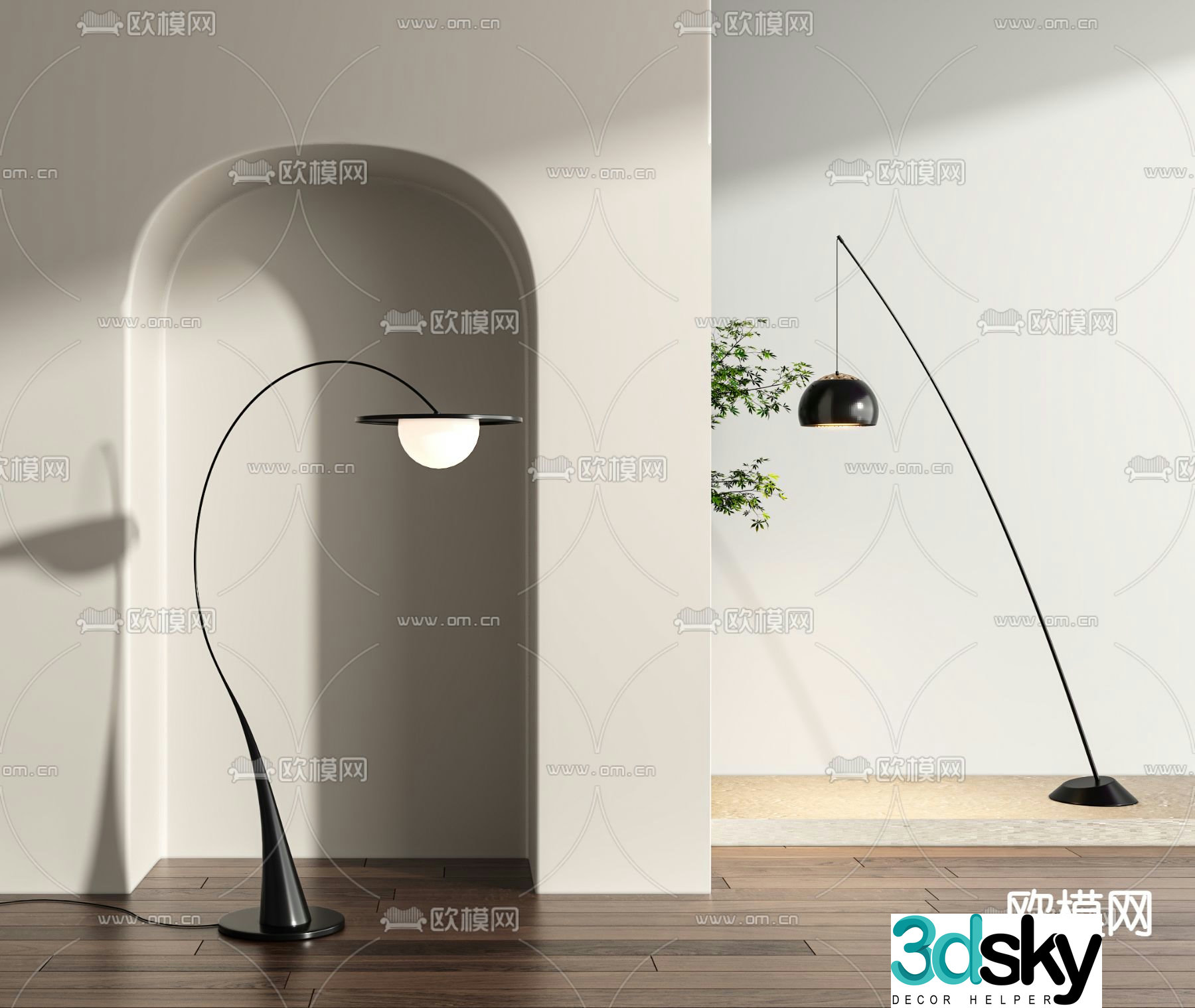 Floor lamp fishing lamp 3d model