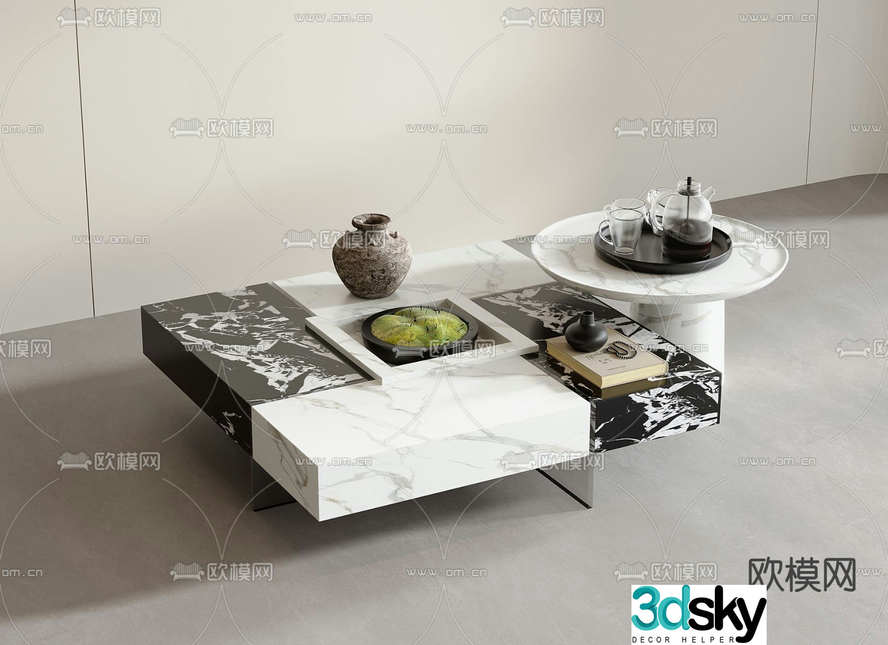 Mother-and-son coffee table desktop ornaments 3D model