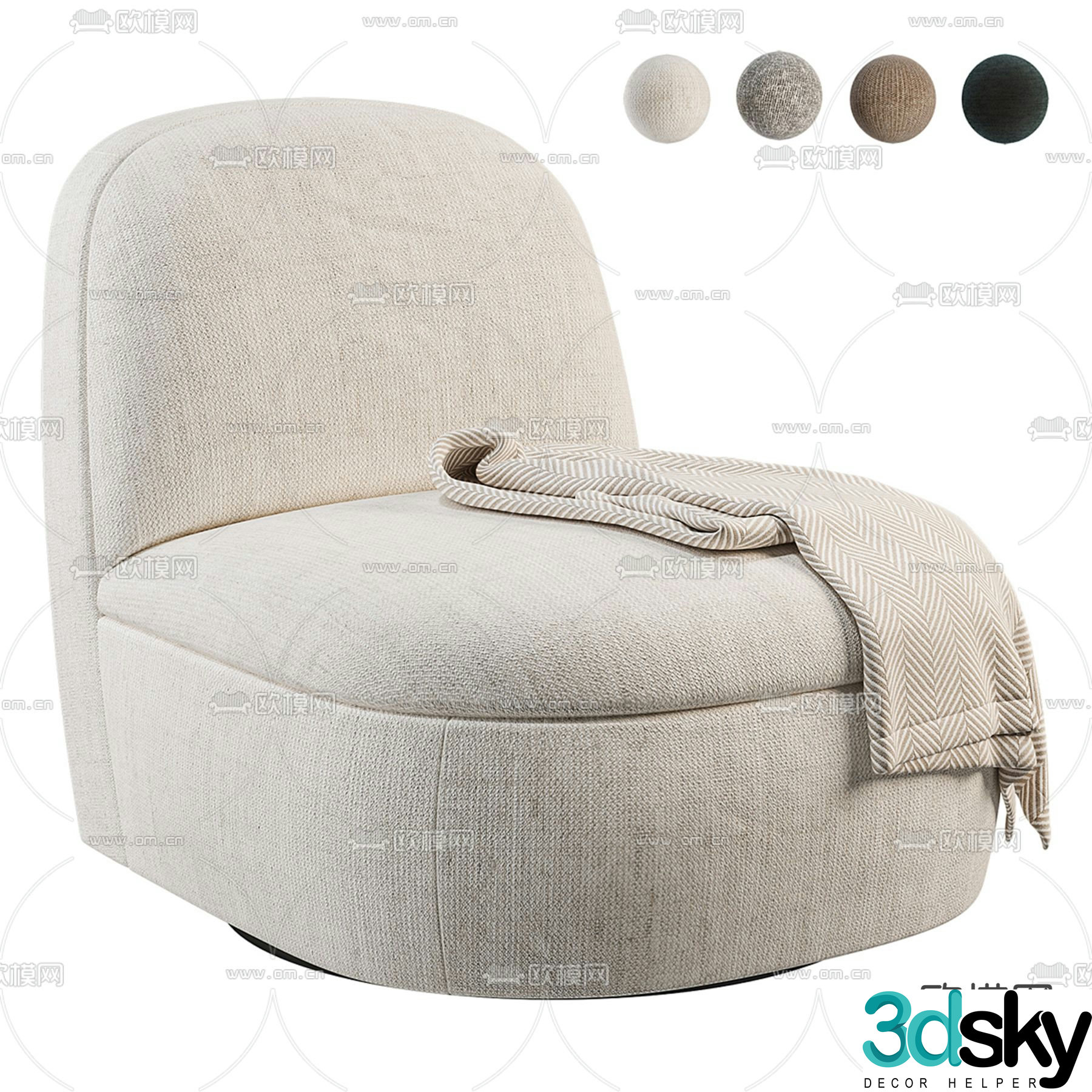 Single sofa 3d model