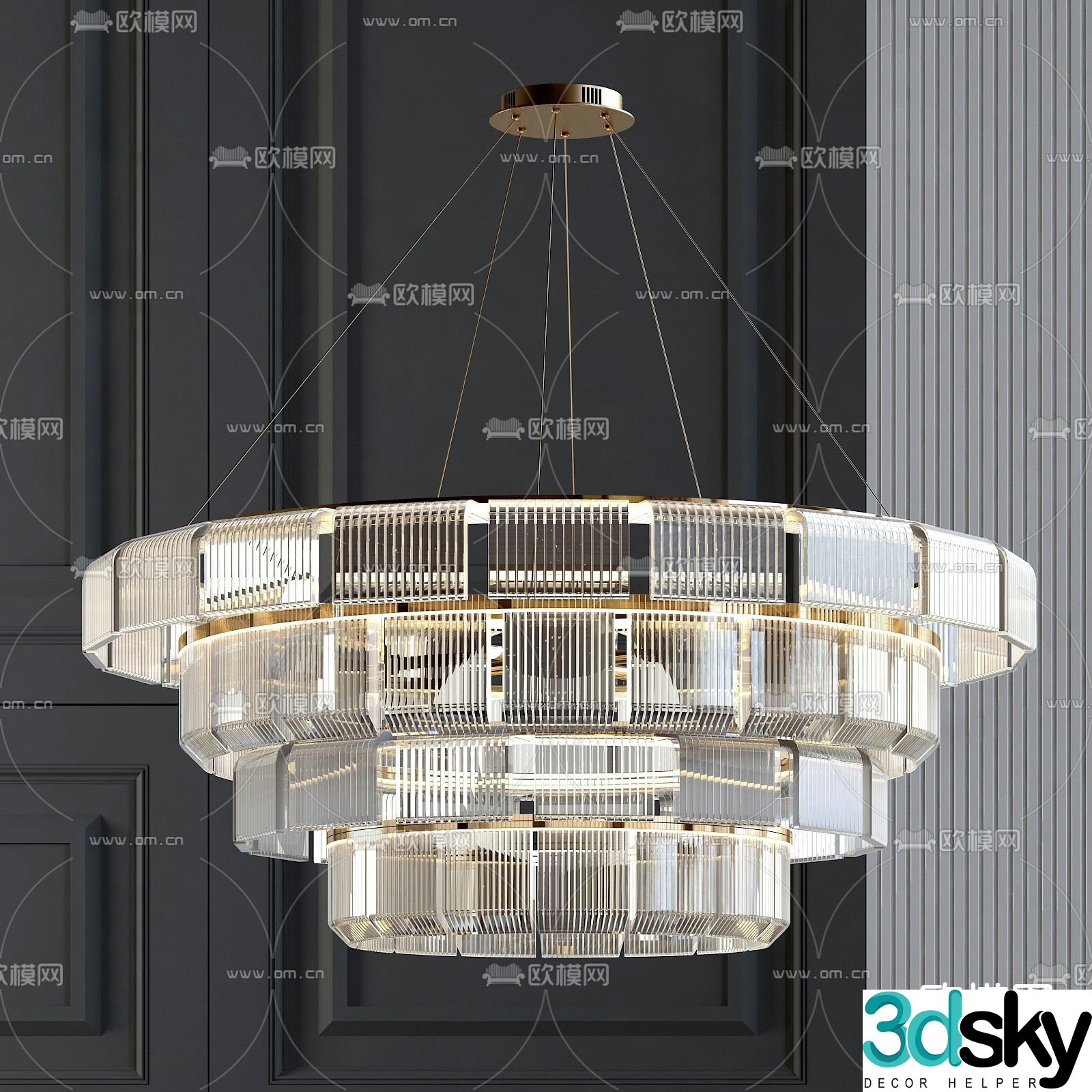 Crystal chandelier lobby chandelier 3d model