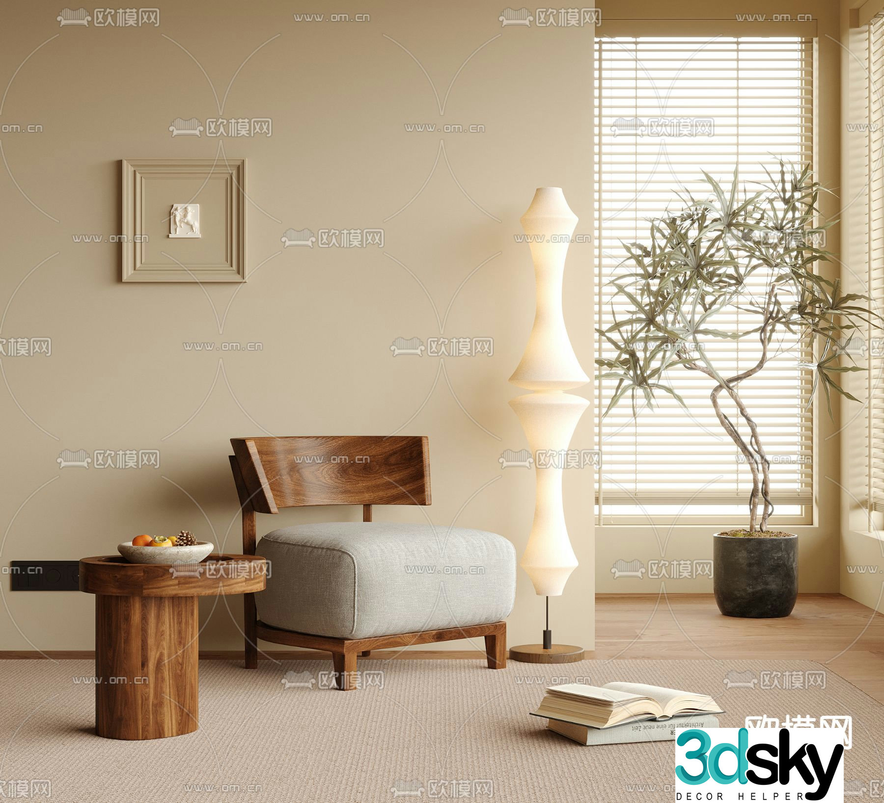Medieval style chair leisure chair 3d model