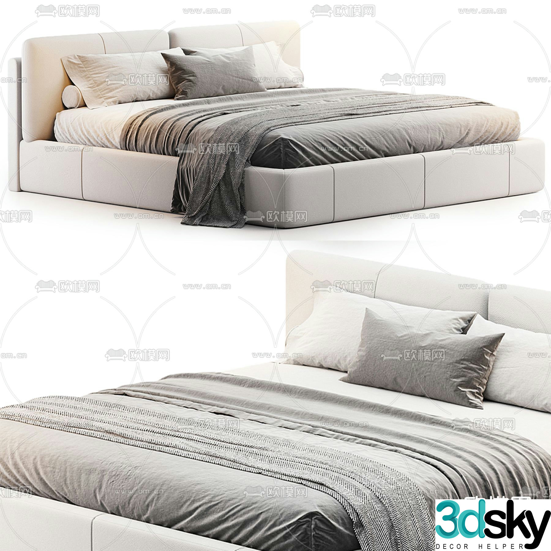Double bed 3d model