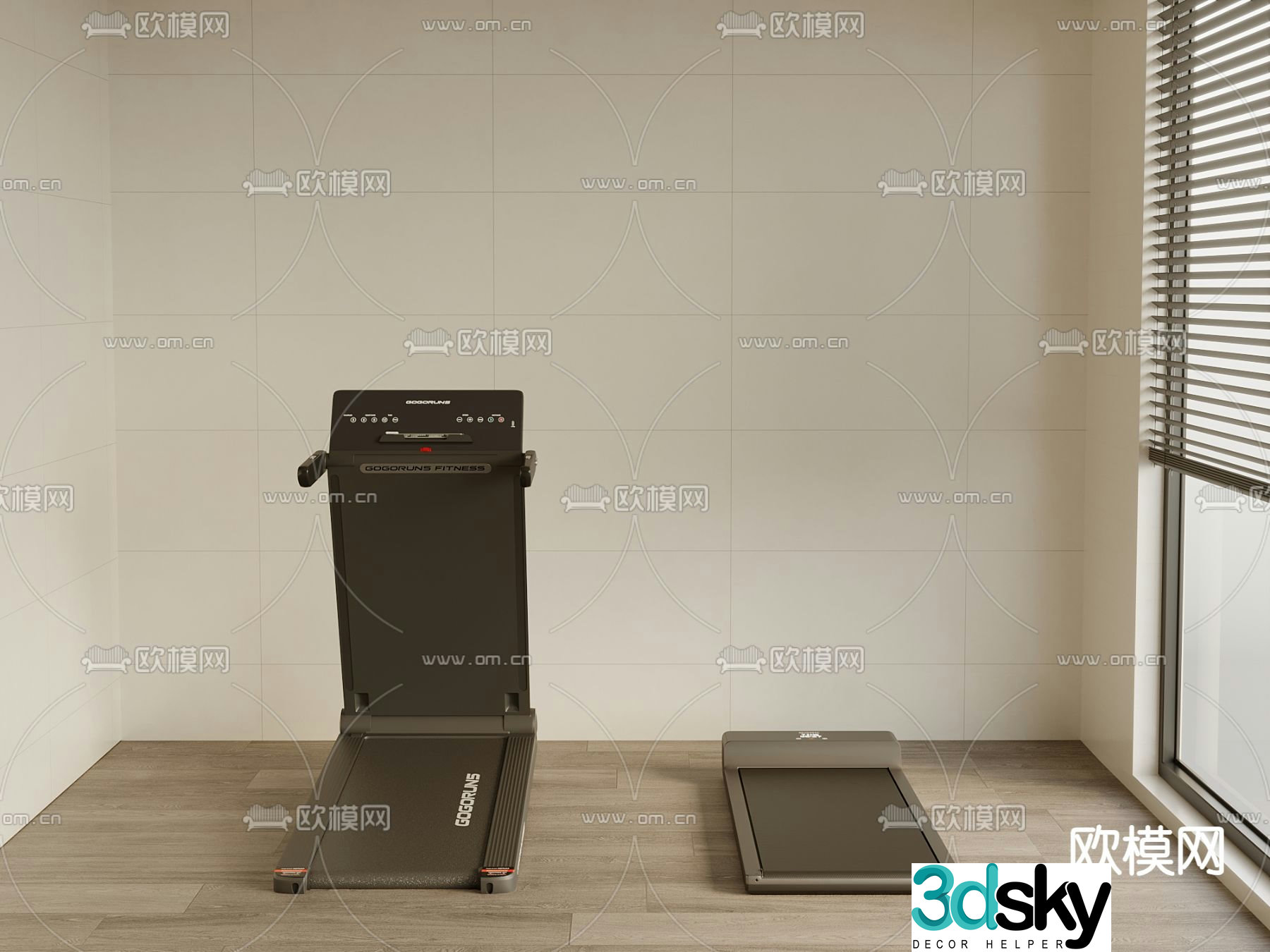 Fitness equipment treadmill 3d model