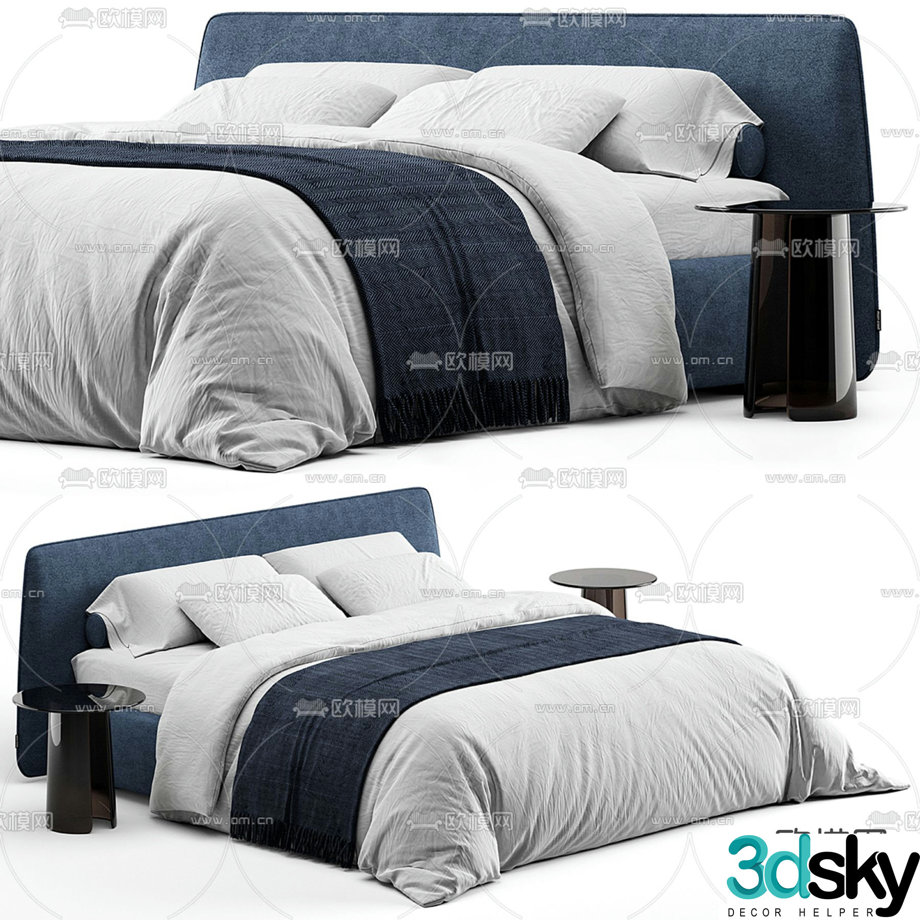Double bed 3d model
