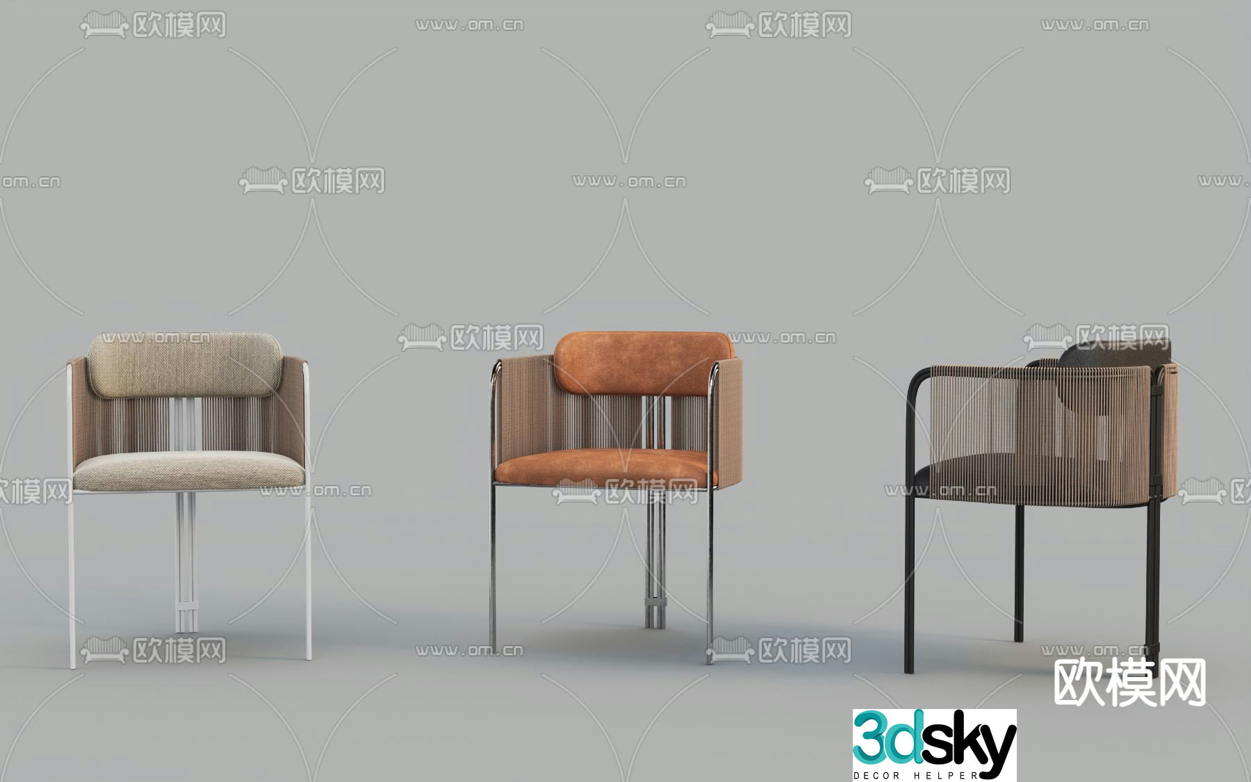 Modern chair leisure chair 3d model