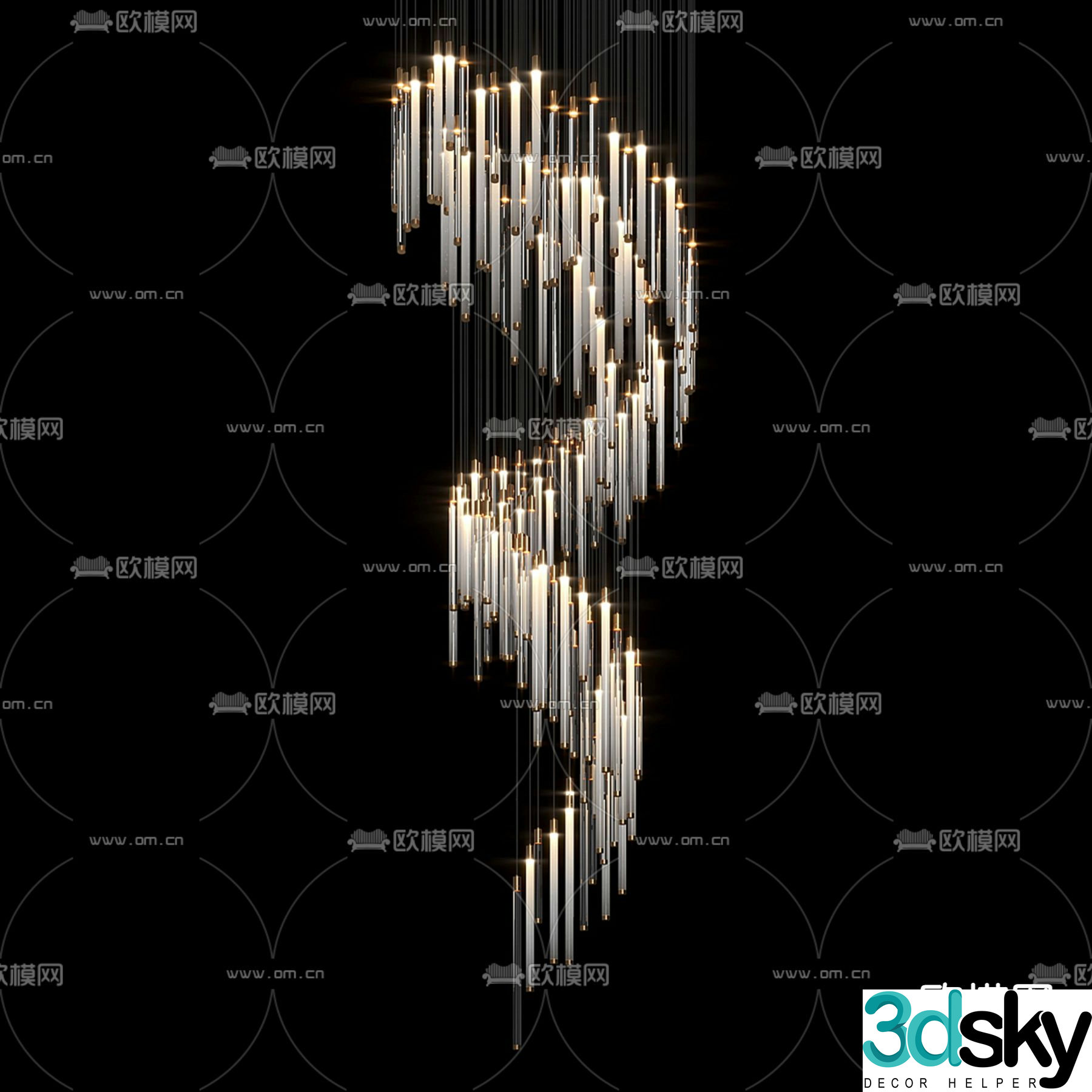 VargovÂ®Design Light Luxury Chandelier Crystal Decorative Light 3D Model