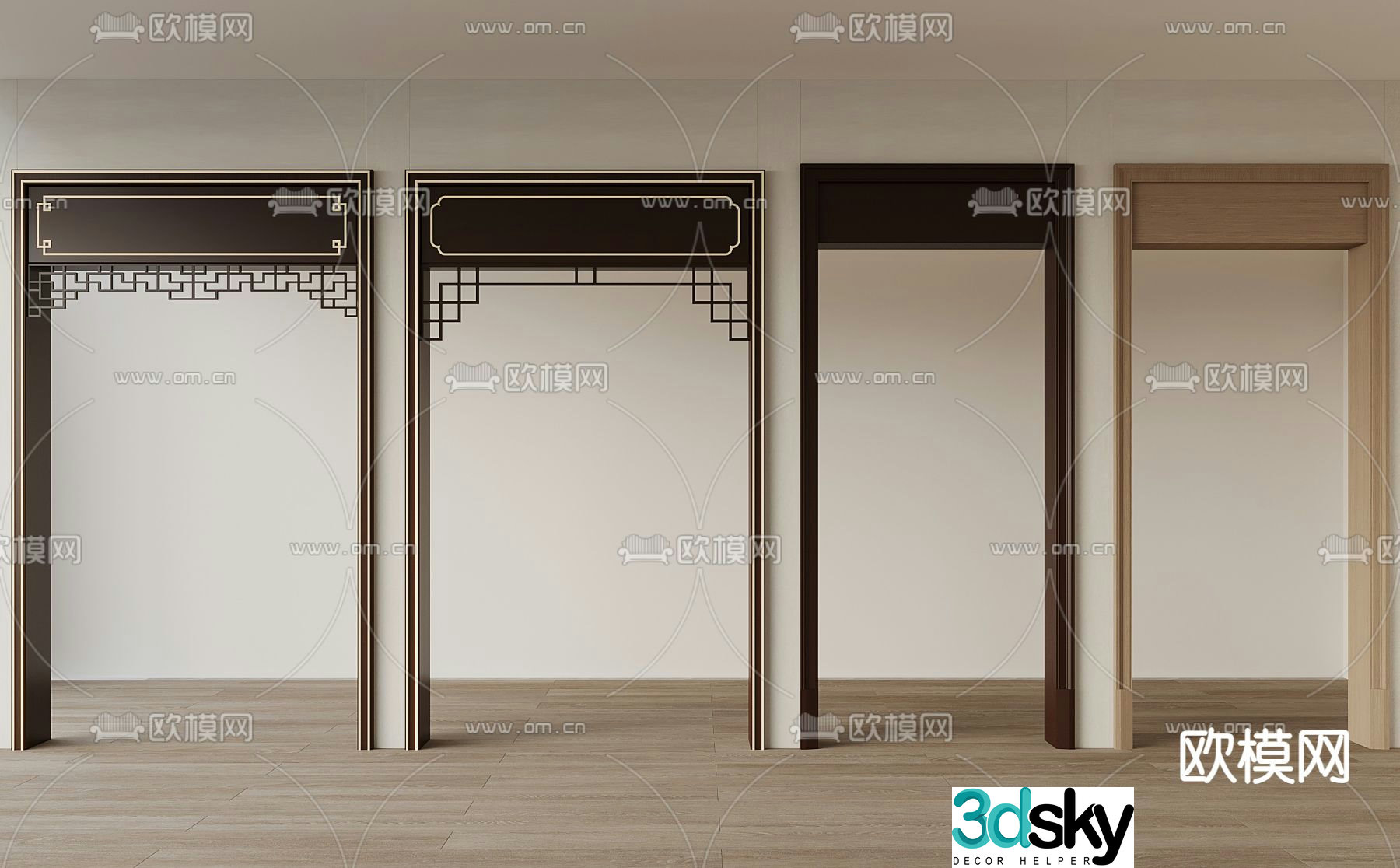 New Chinese door frame door frame 3d model