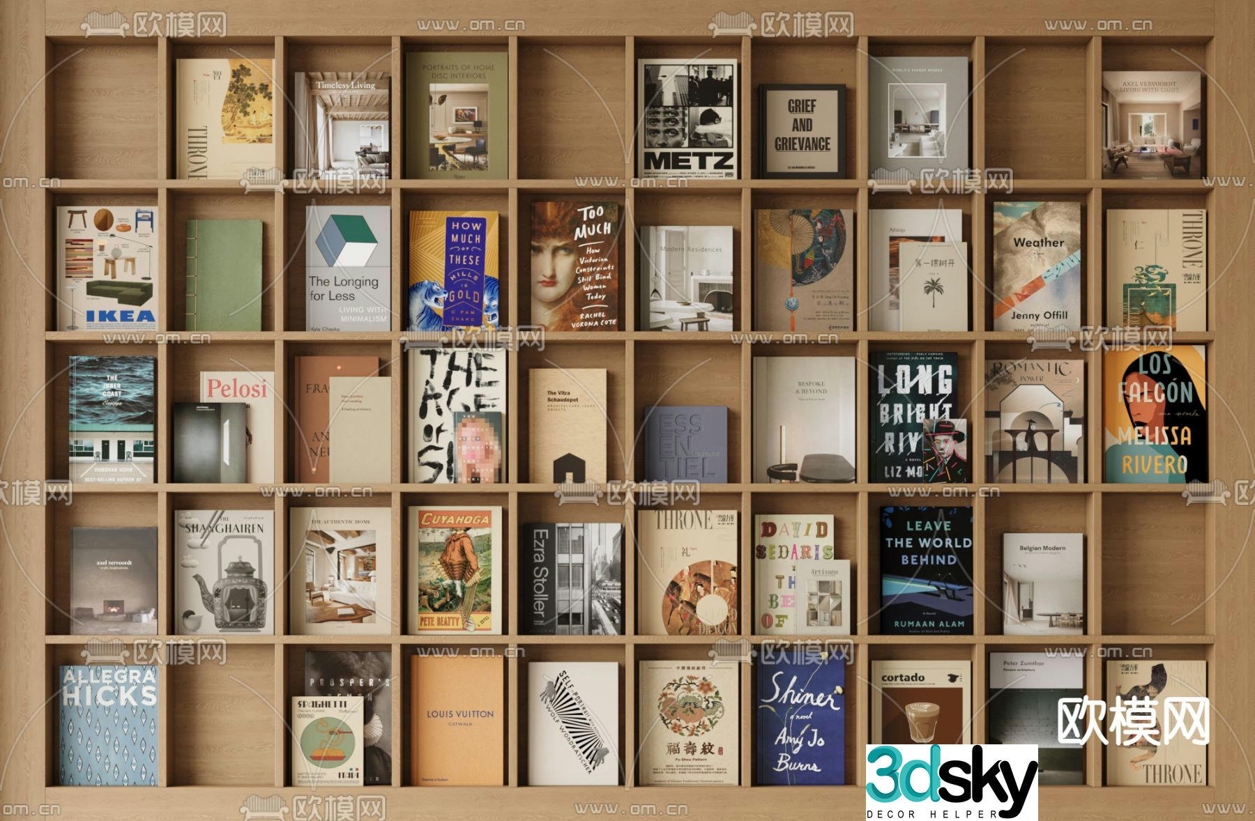 Modern bookcase Bookshelf Magazine rack 3d model