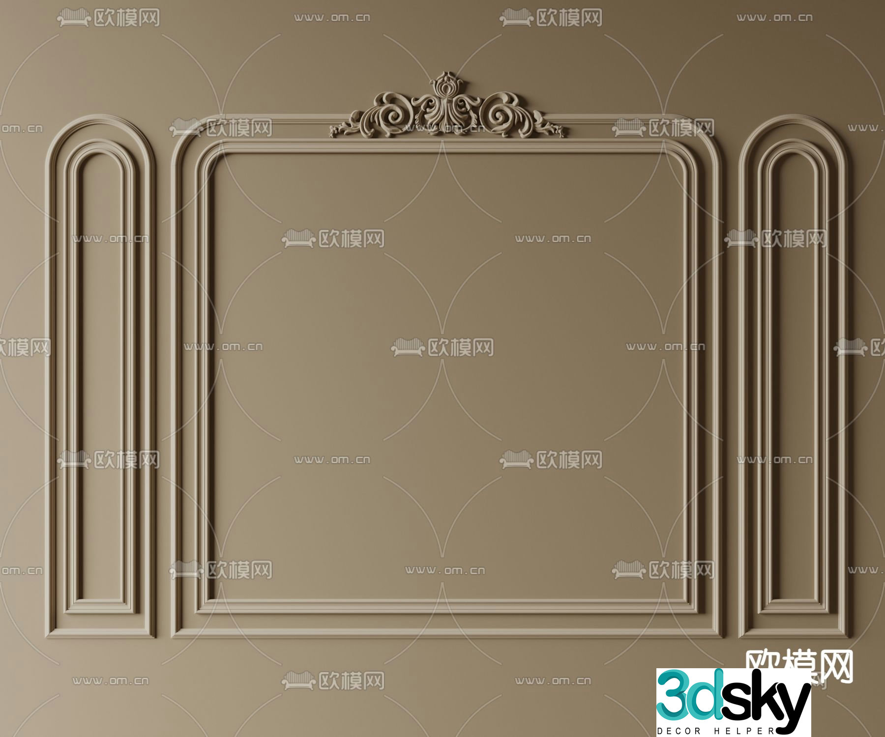 French lines plaster line 3d model