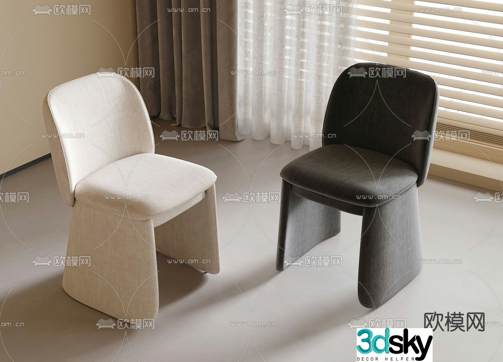Modern chair dining chair 3d model
